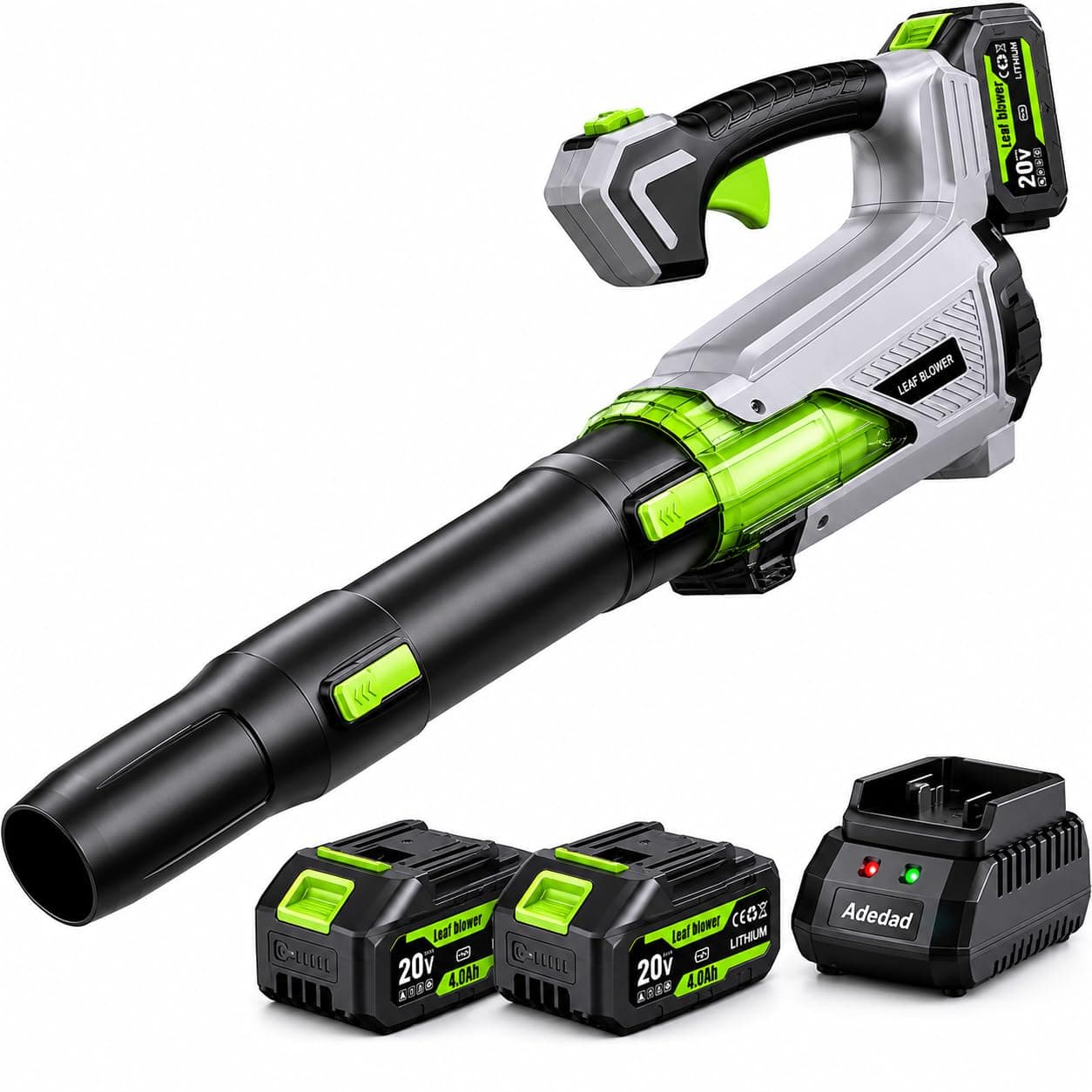 Cordless Leaf Blower 580CFM with 2x4.0Ah Battery & Charger