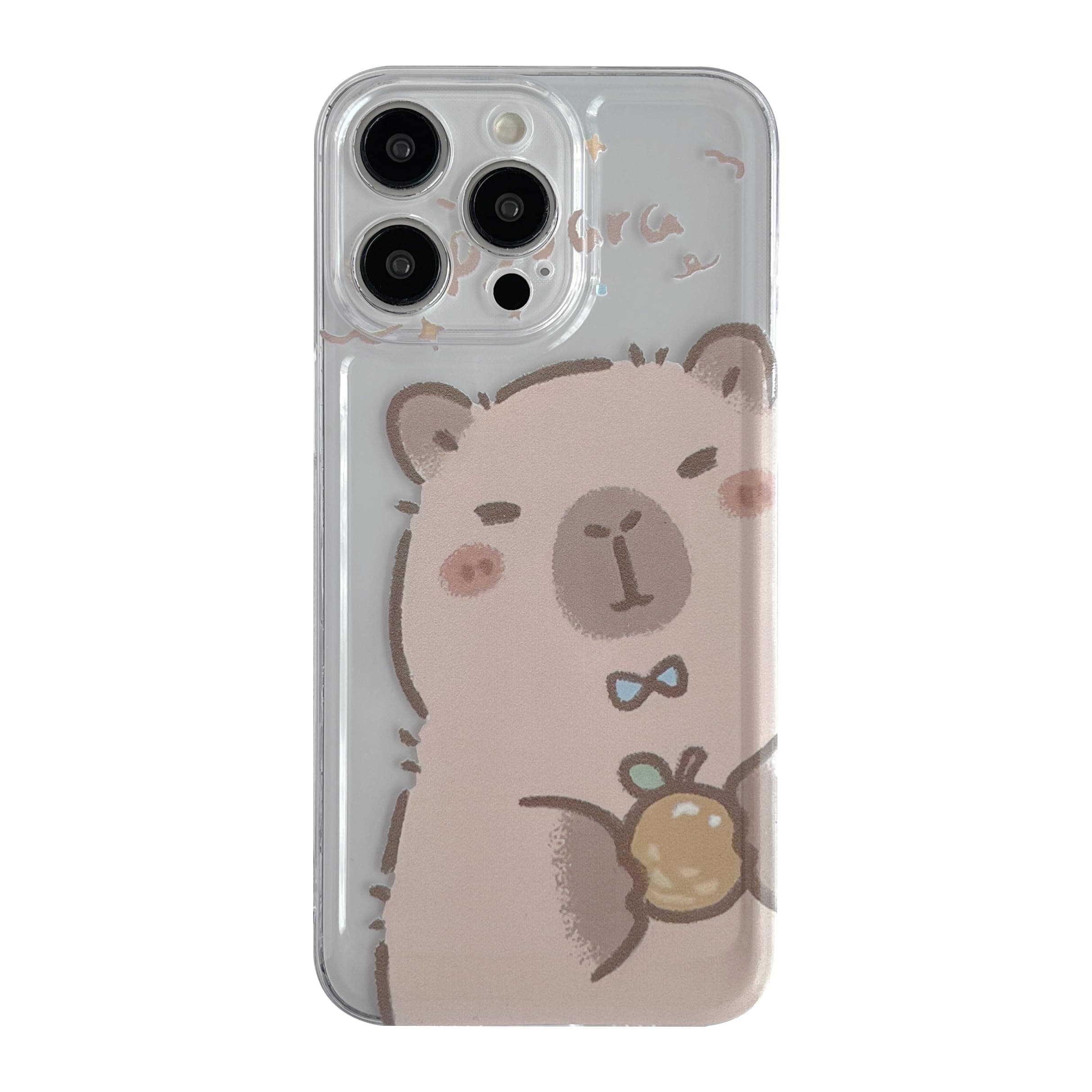 FLIRACON Cute Cartoon Capybara Clear Soft Phone Case Compatible with iPhone Case (Clear,for iPhone 15)