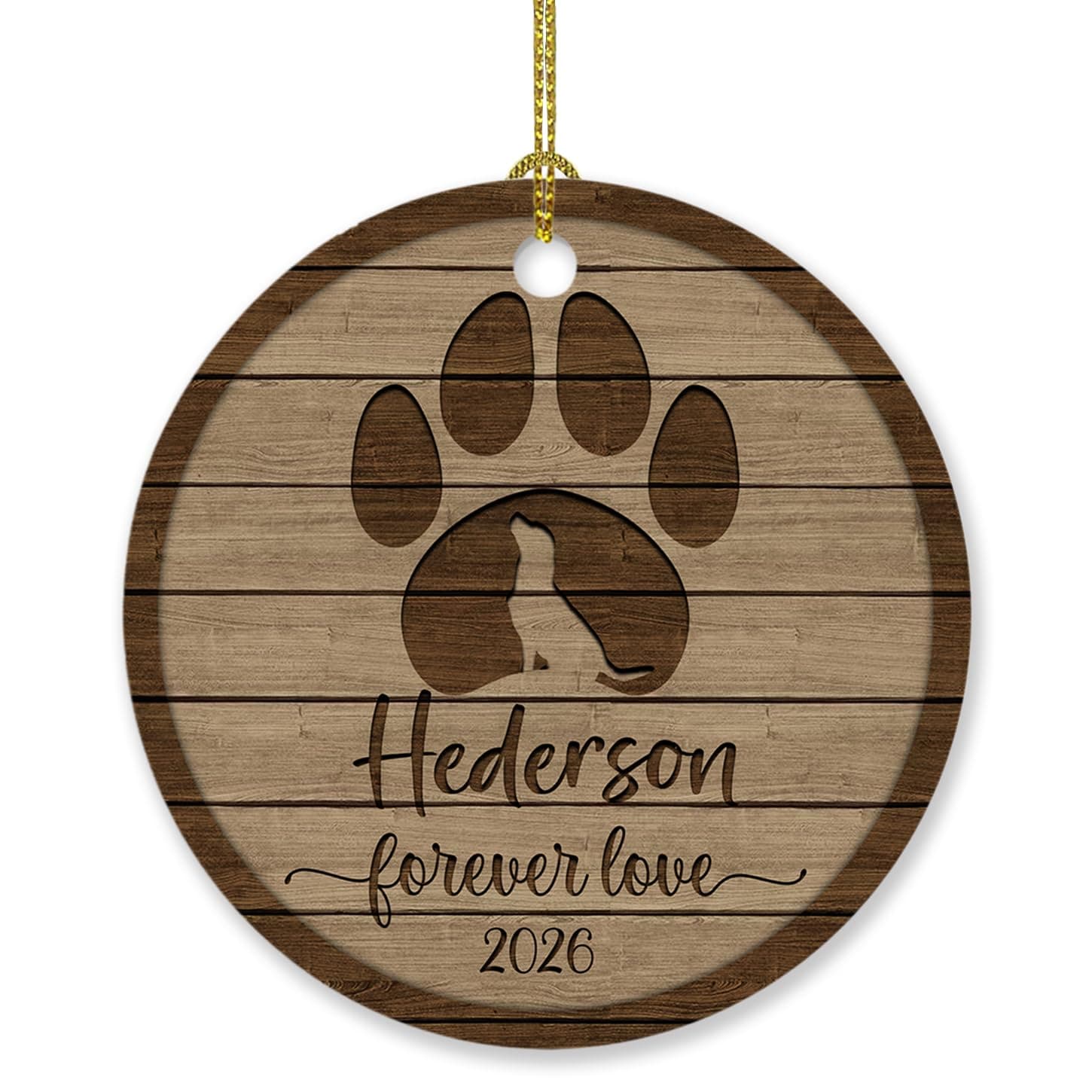 Personalized Memorial Forever Love Paw Dog Ornament Gift for Loss of Dog Pet Lover Christmas 2026, Keepsake Forever Love Pet Paw Ornament Ornament, Customized Choose Year & Name Pet Xmas Ornaments