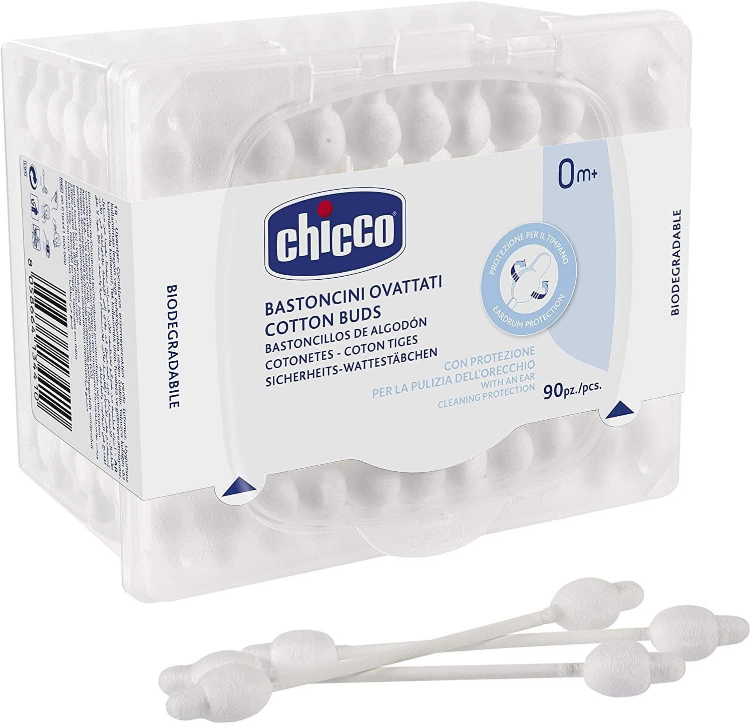 Chicco Wadded Sticks Safe Hygiene - 1 Pack of 90