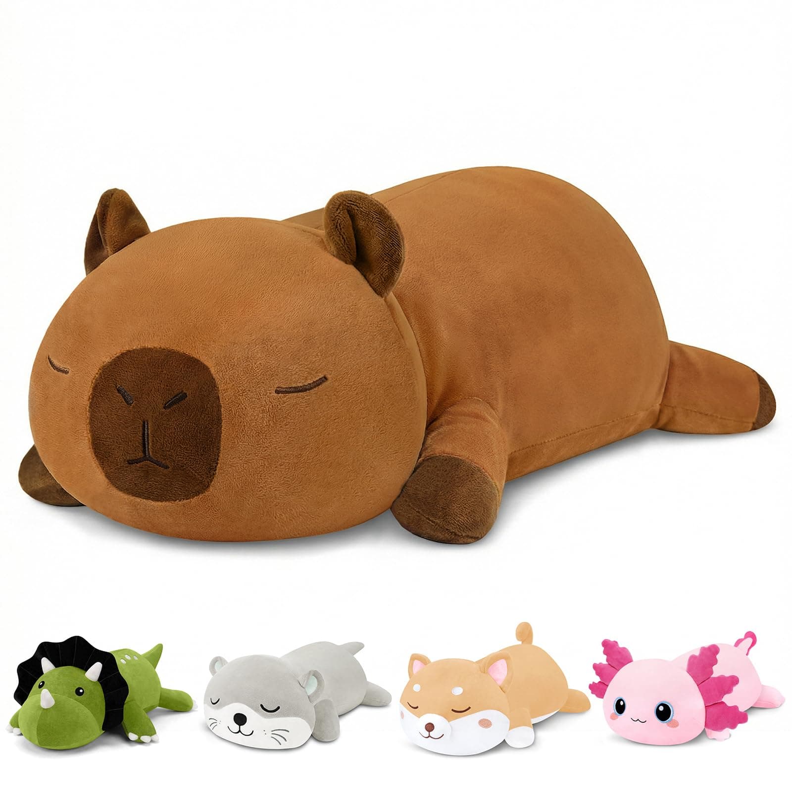 TOYSYM Weighted Stuffed Animals, Capybara Plush with Weighted Beads, Cute Capybara Stuffed Animals Pillow Gifts for Adults Kids Boys Girls 13.8inch