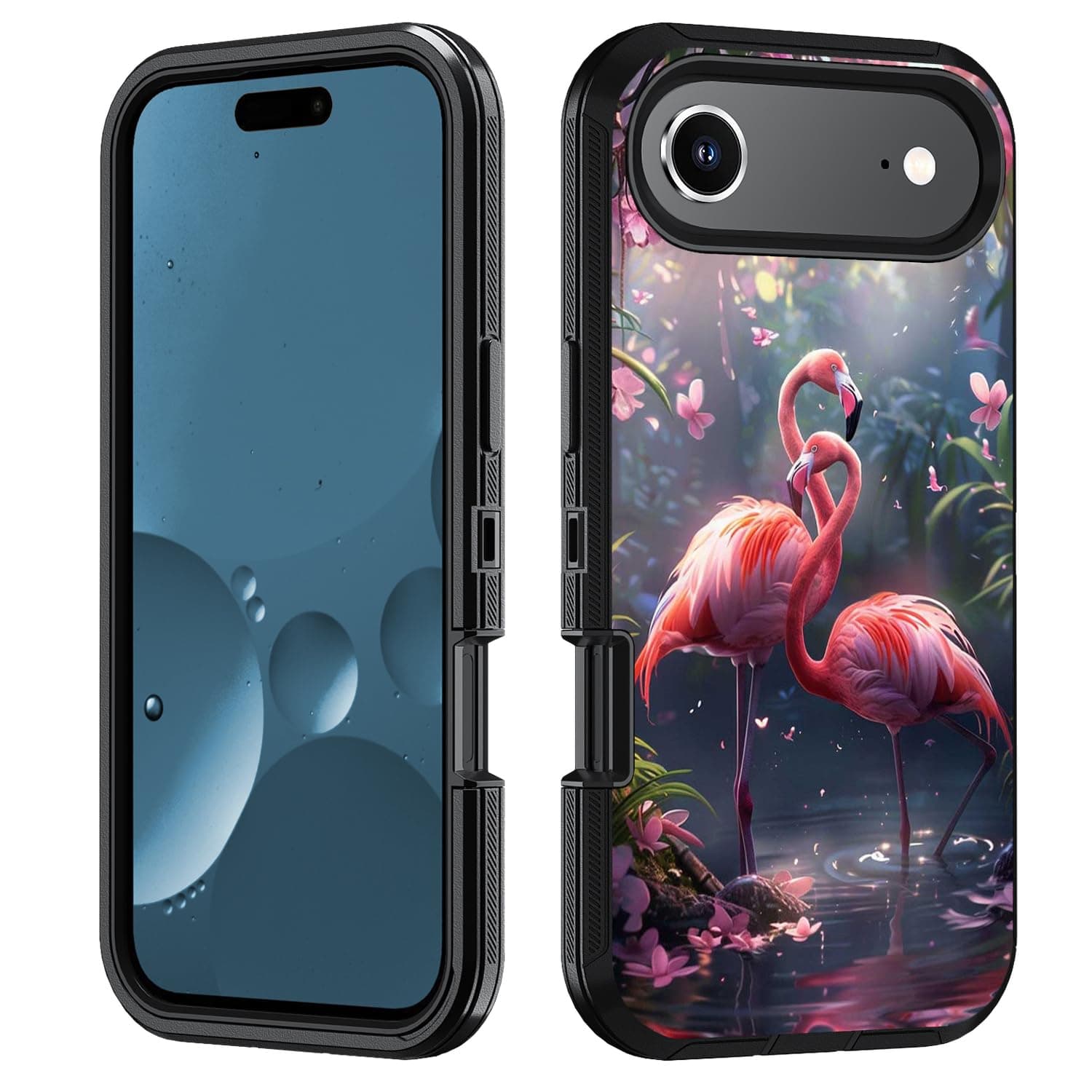FVAENDHIO for iPhone 17 Air Case, Heavy Duty 3 in 1 Hybrid Military Grade Shockproof Drop Full-Body Protective Cover for iPhone 17 Air (6.6 Inch, 2025), Flamingo