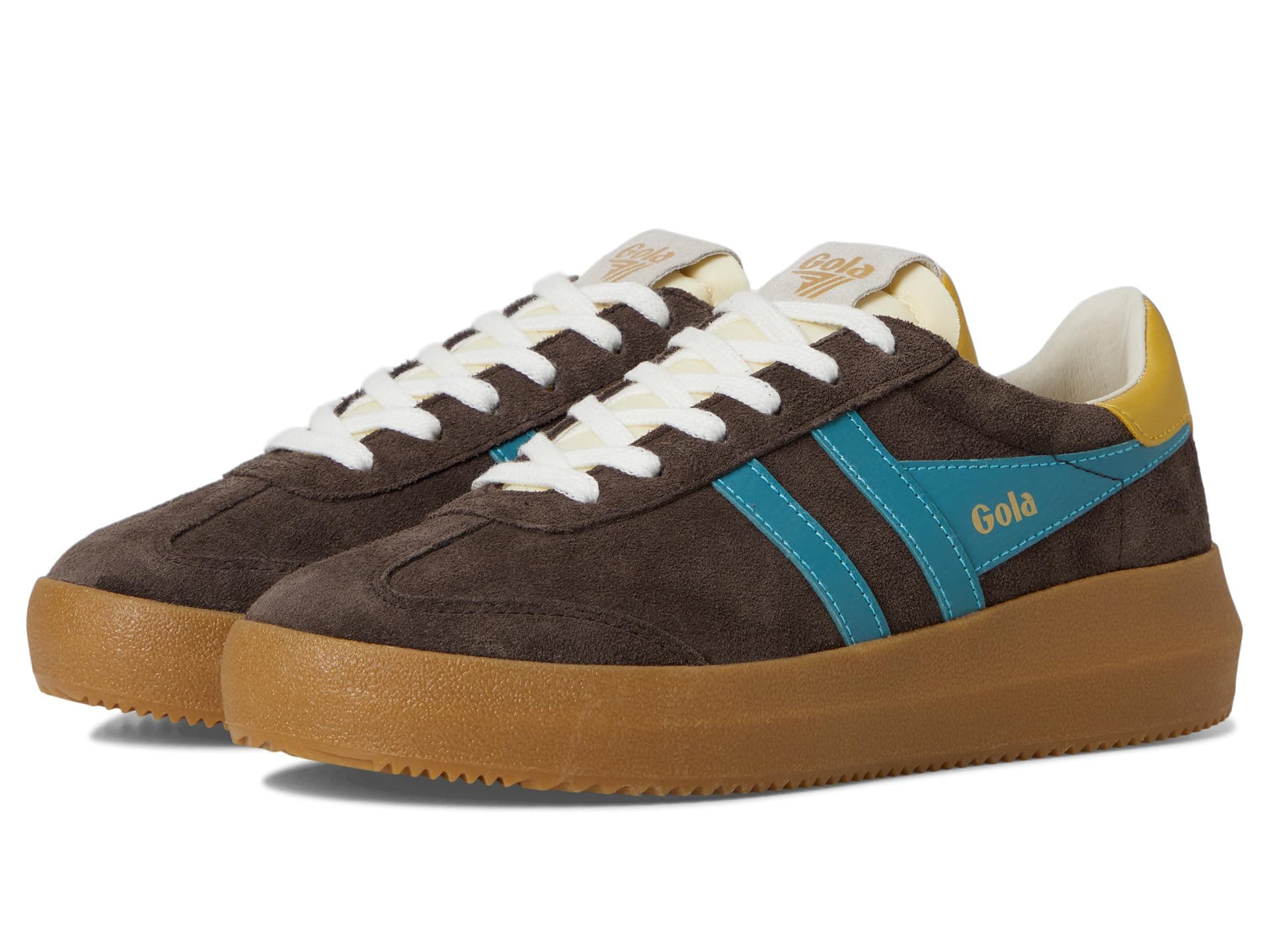 Gola Women's Athena Sneaker, Mocha/Ocean/Pollen/Gum, 8.5
