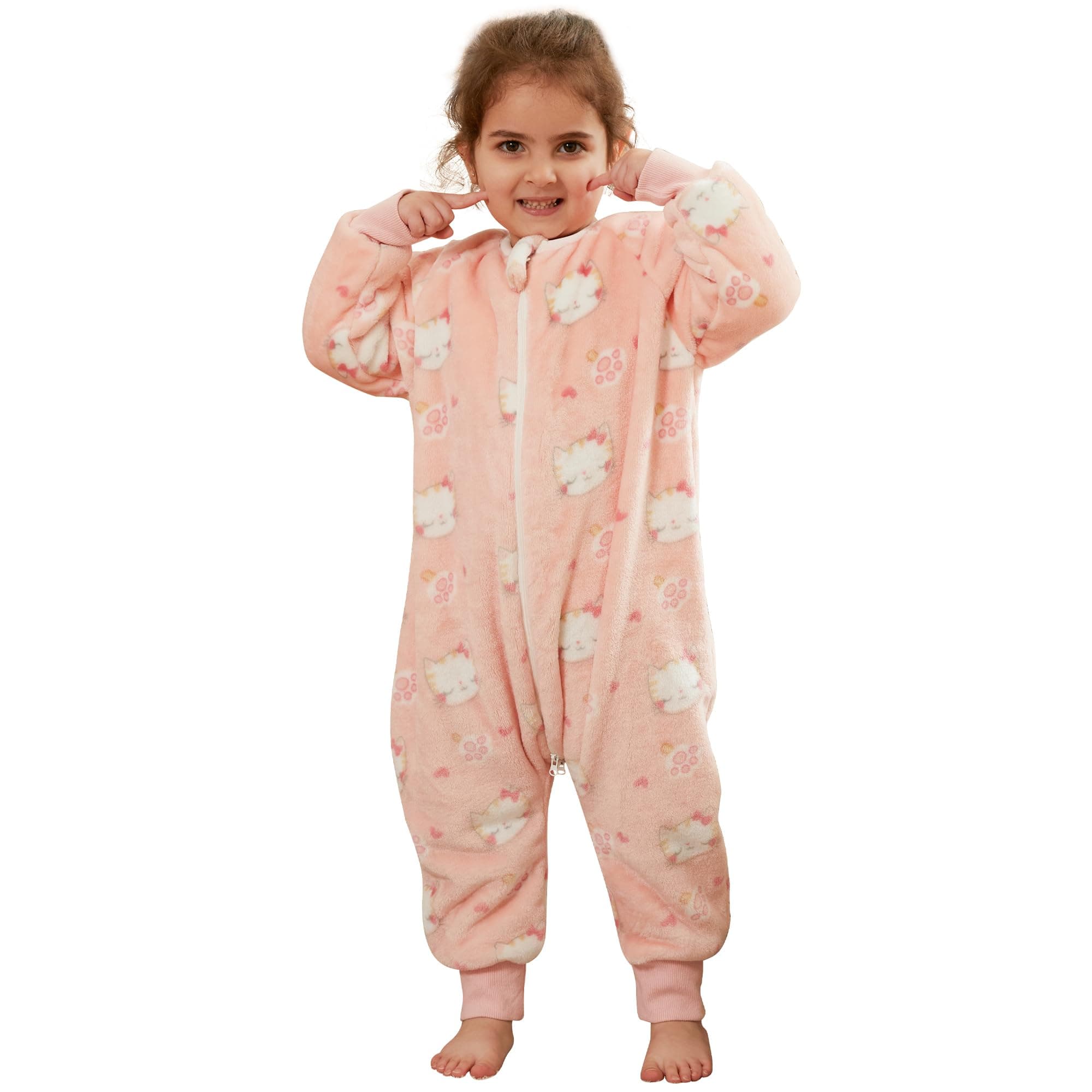 MICHLEY Baby Sleeping Bag Zipper Wearable Sleeping Sack Cat,3-4years