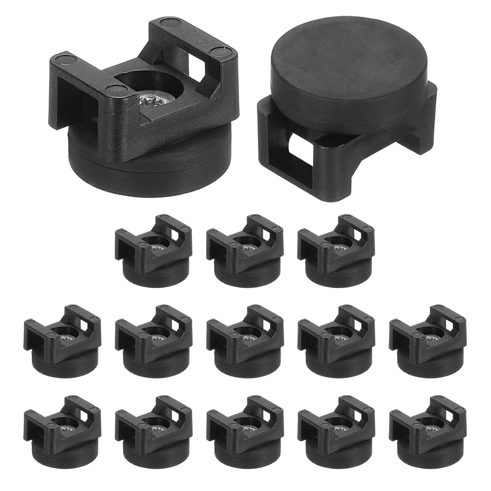 DMiotech 15Pcs Magnetic Zip Tie Mount,22mm Dia Multipurpose Magnetic Cable Clips Organizer Holders Clamps Saddle Type Management Base for Cable Wire Tubing Sleeving Conduit,Black