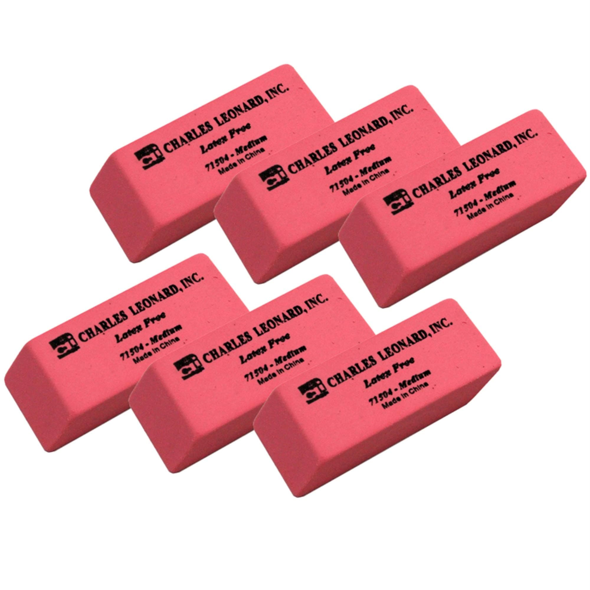 Medium Synthetic Pink Wedge Erasers, 24 Per Box, 6 Boxes