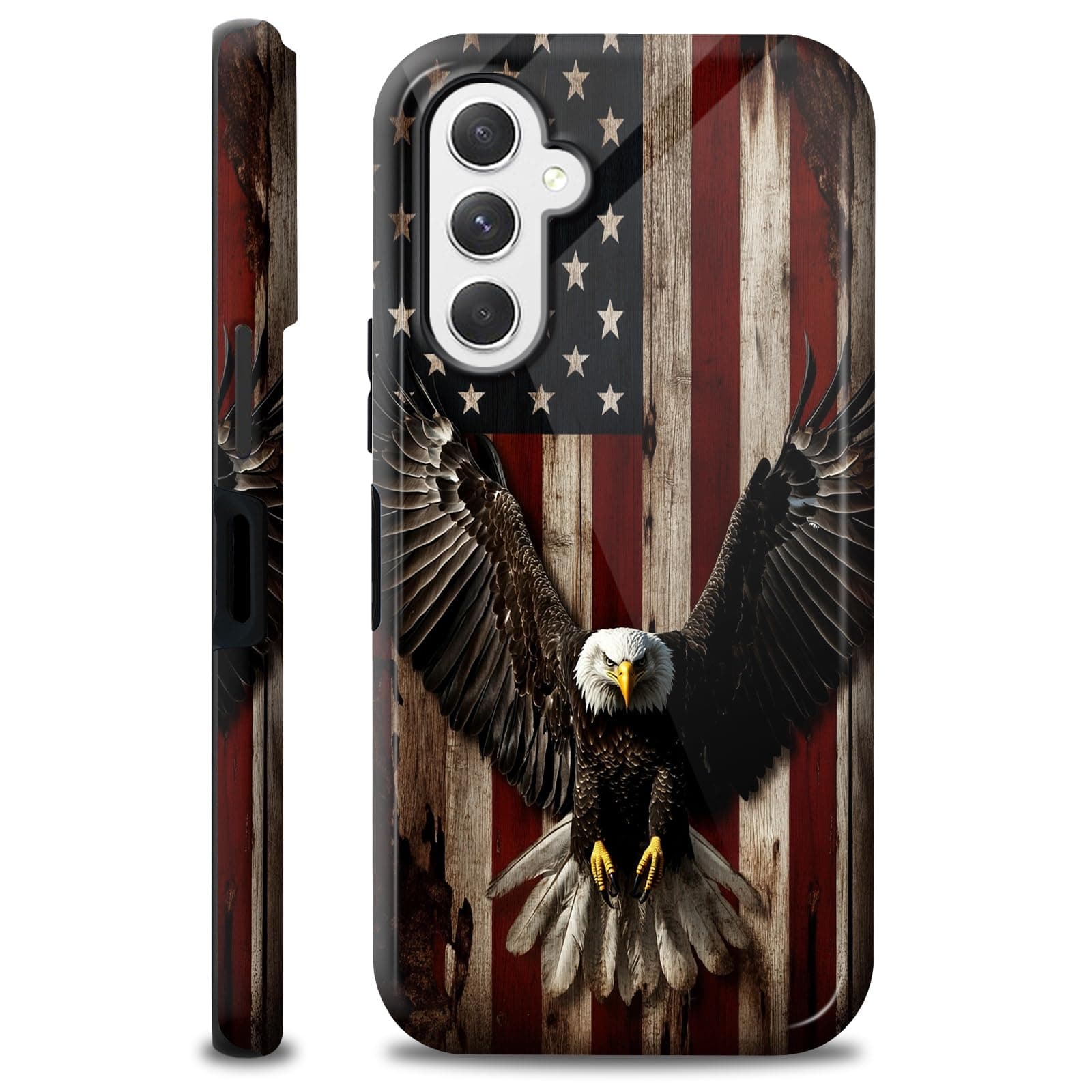 LYHXLYJH for Samsung Galaxy A13 5G Case,Wireless Charging Compatible,Slim Soft TPU and Hard PC Shockproof Protective Phone Case for Women Girl-American Flag Eagle