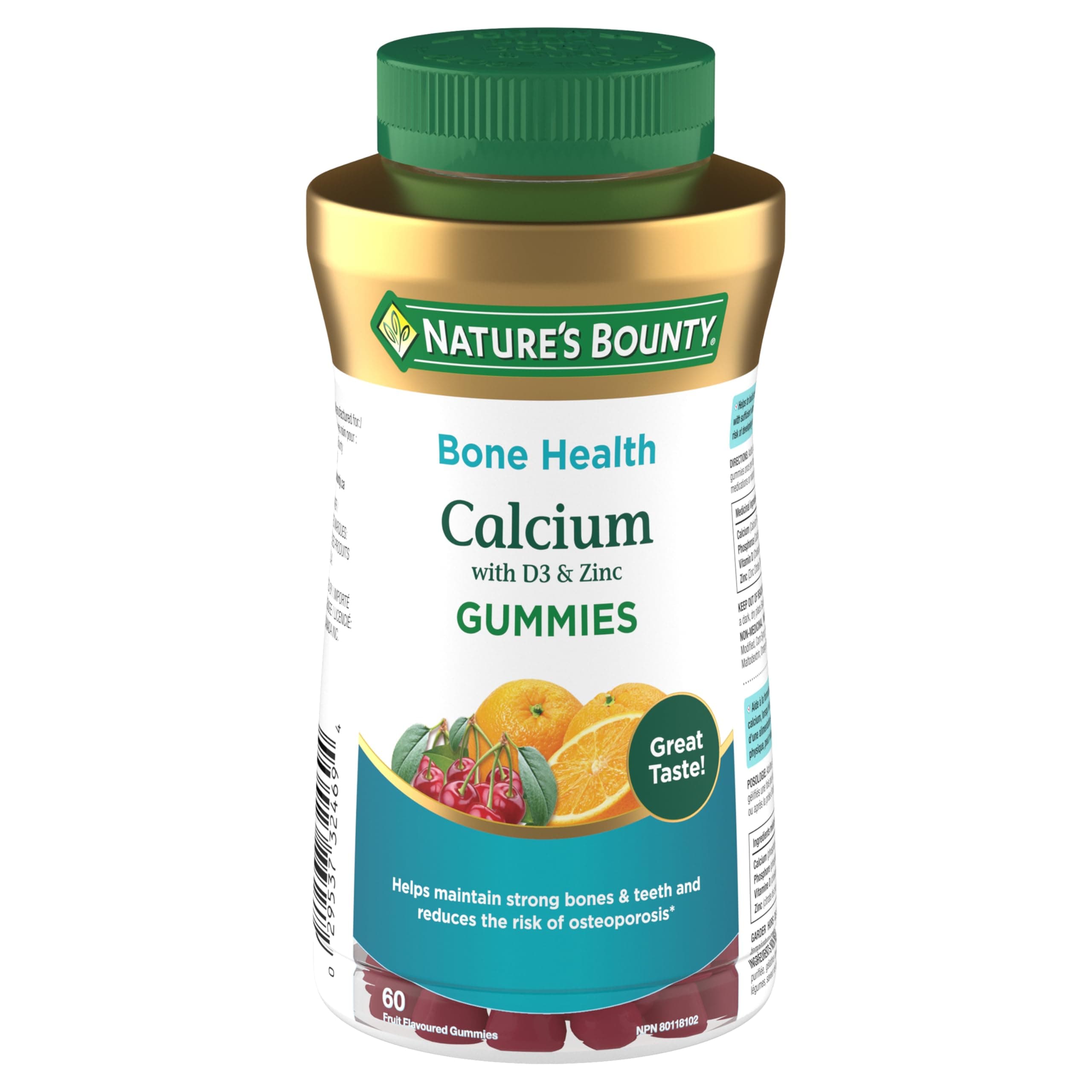 NATURE'S BOUNTY Calcium With D3 & Zinc, Gummies, 300 g