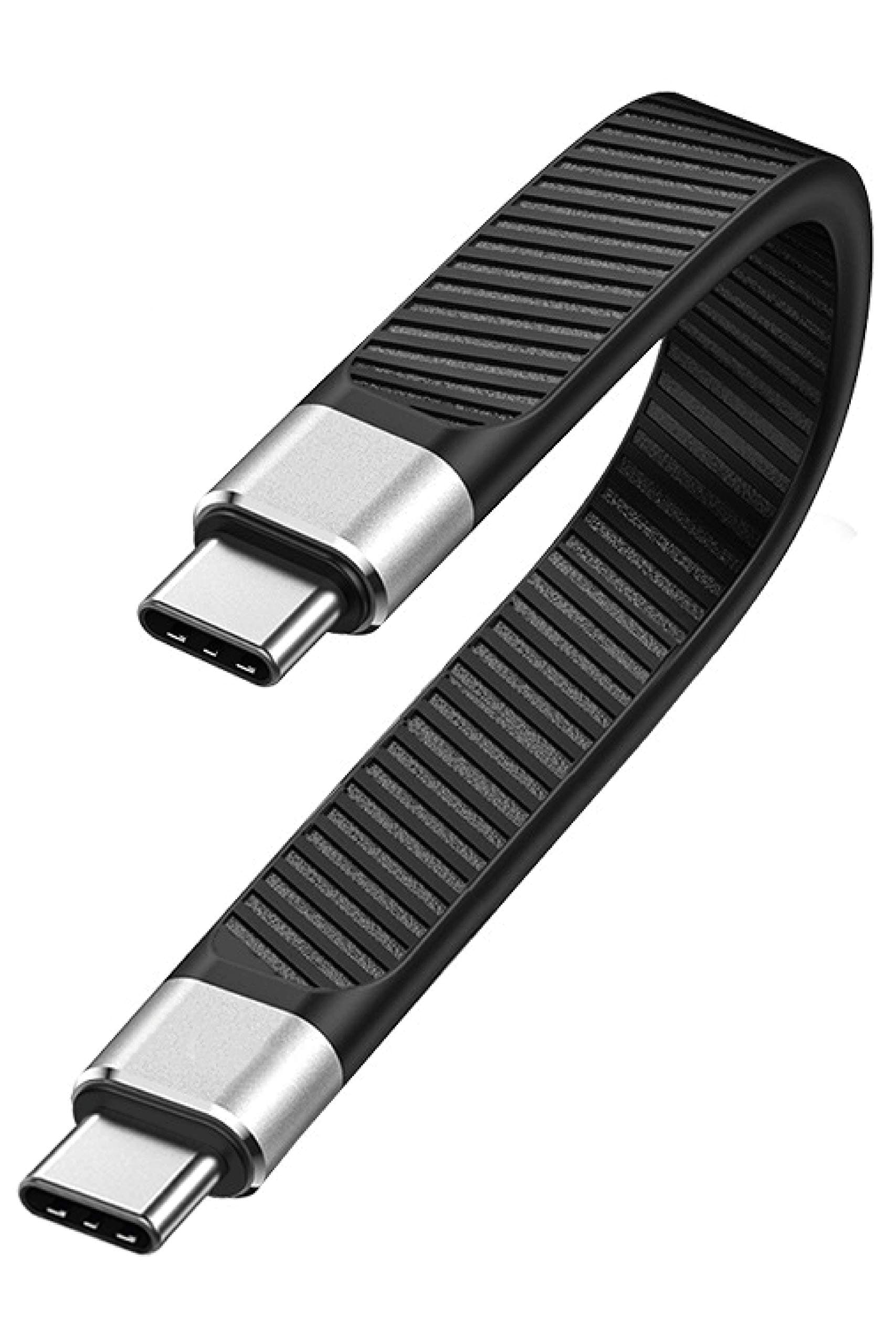 Ezo Flex USB-C to USB-C Short Cable 13.5cm Flat Fast Data Transfer 20Gbps Fast PD Charging 100W USBC to USBC Type-C Flat Cable (Type C-C)