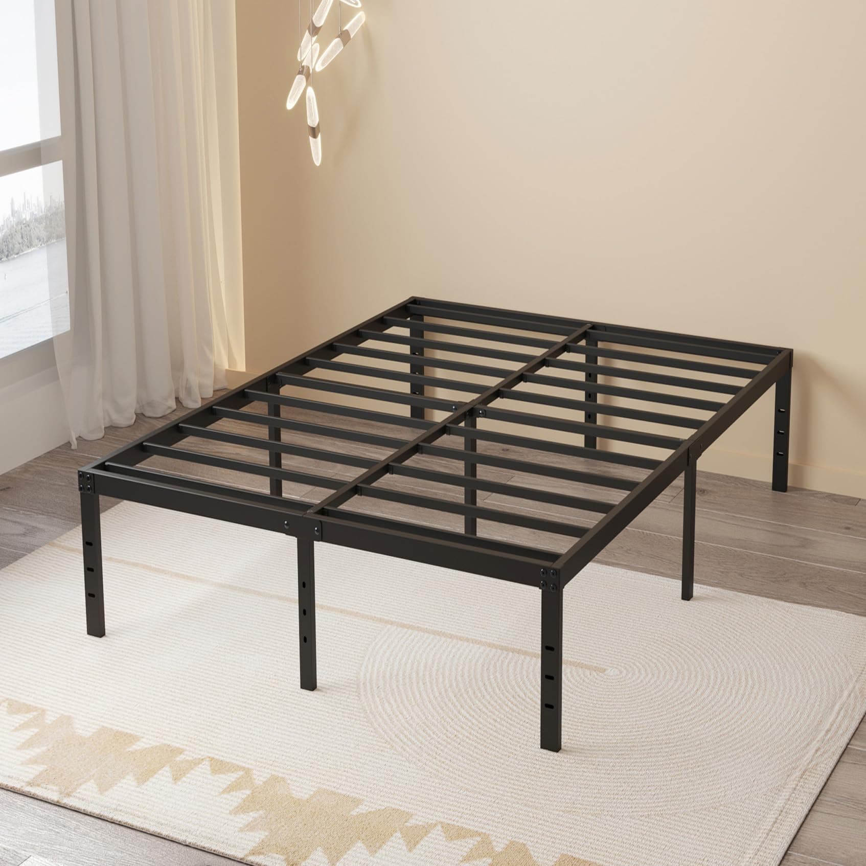 Maenizi 20 Inch King Bed Frame No Box Spring Needed Support Up to 3000 lbs