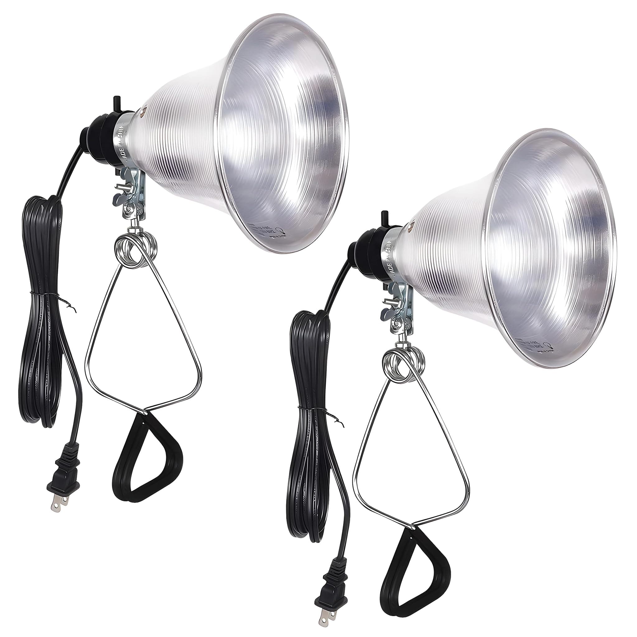 Simple Deluxe Clamp Lamp Light Socket with 5.5 Inch Aluminum Reflector, Suit for Max 60 Watt Lamp (No Bulb Included) with 18/2-Gauge 6 Feet Cord, 2 Pack,Silver