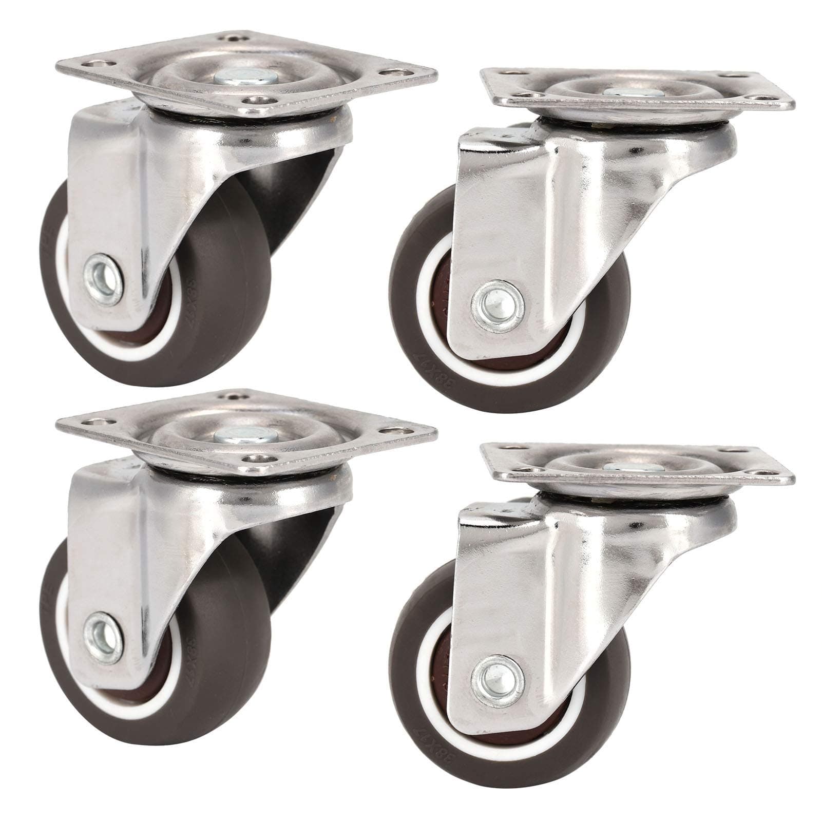KIMISS 4Pcs TPR Mute 360 Degree Rotating Universal Casters Wheels for Home Chair Furniture, Silent Rolling Wheels for Storage Cabinets, Bookshelves, Baby Cribs (38 Steering Wheel)