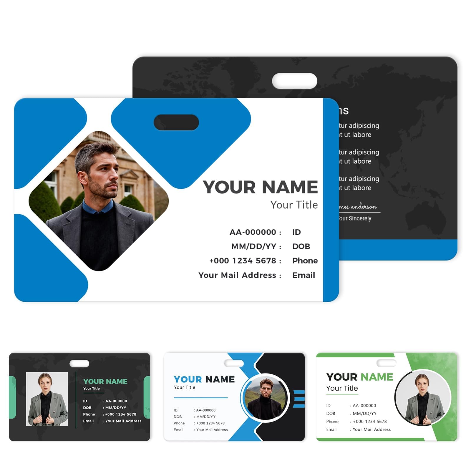 UBJVA Custom Badge Personalized Name Badges with Photo Logo Custom ID Card for Office Worker Doctor Nurse Student