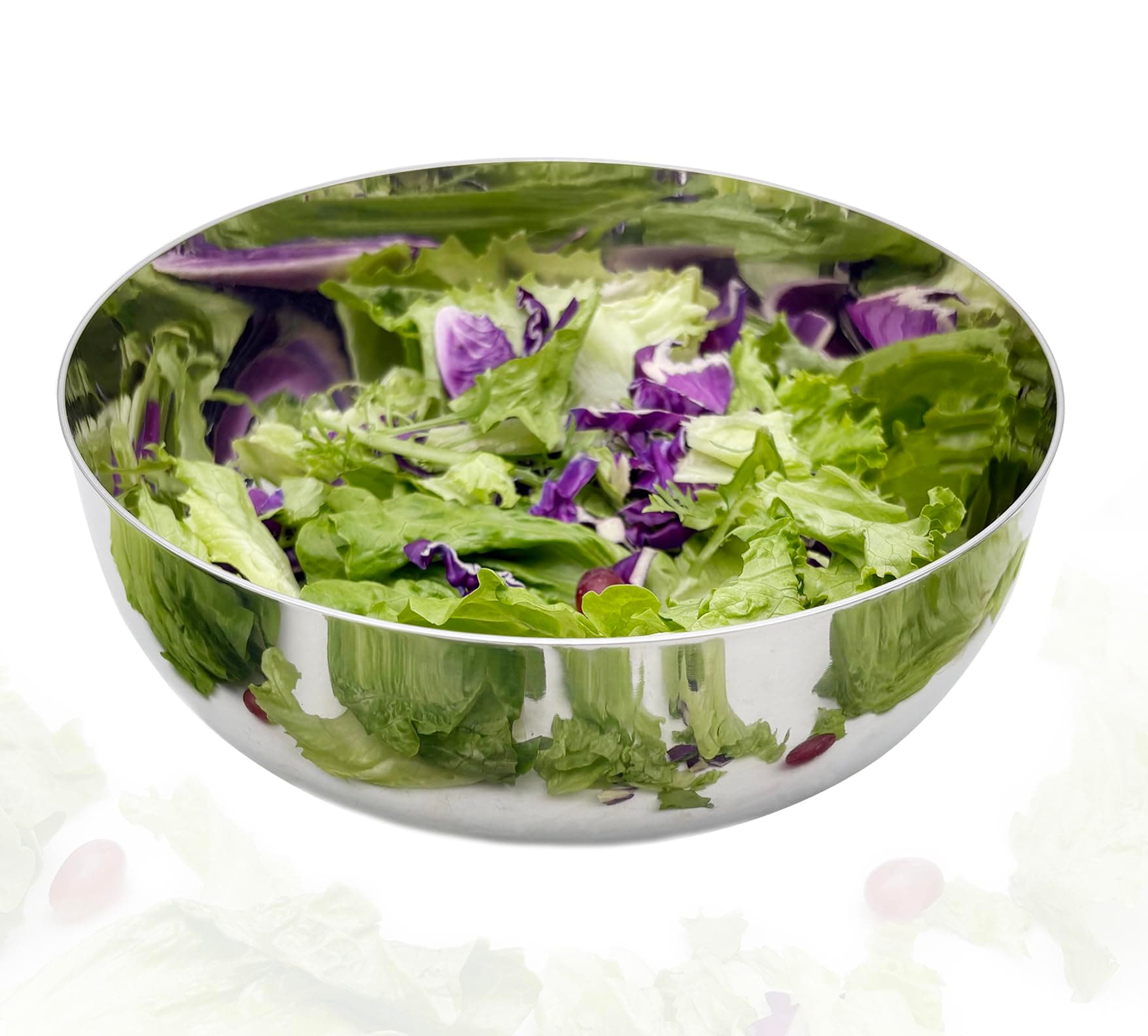 TDYBASE 304 Stainless Steel Mixing Bowl, Large Heavy Duty Metal Mixing Bowl Elegance Home Decor Table Centerpieces For Kitchen, Cooking, Baking,Salad Making,Meal Prep (9.45")