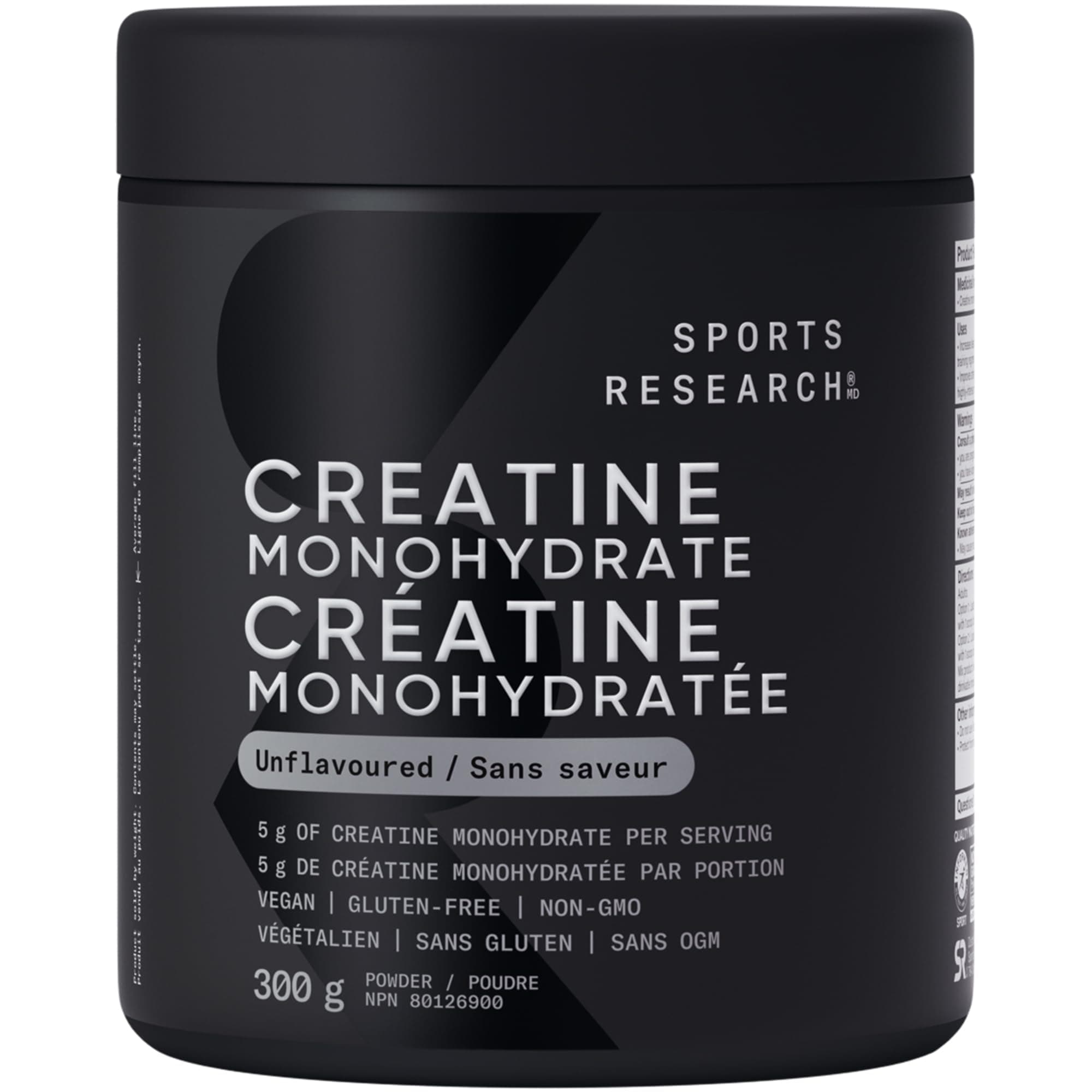Sports Research® Creatine Monohydrate Powder 5g, Unflavored (60 Servings)