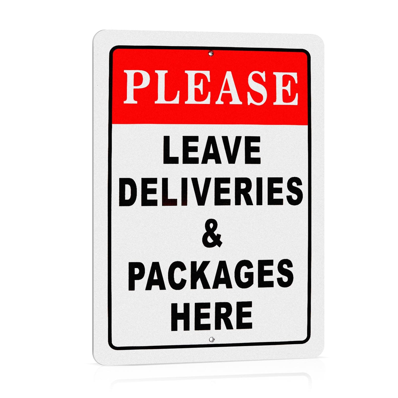 SNOMEL 8 x 12 Inch Please Leave Packages Here Sign, Rust-Free Aluminum Delivery Signs for Packages, Delivery Instructions for Orders Outdoor Indoor Use Home Work Office Yard