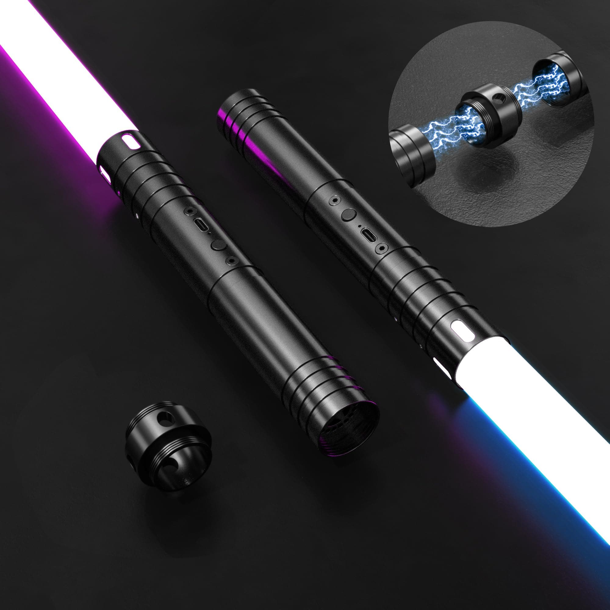 GCSOMLE Lightsaber,Metal Hilt 2 in 1 Dueling Lightsabers Light Saber