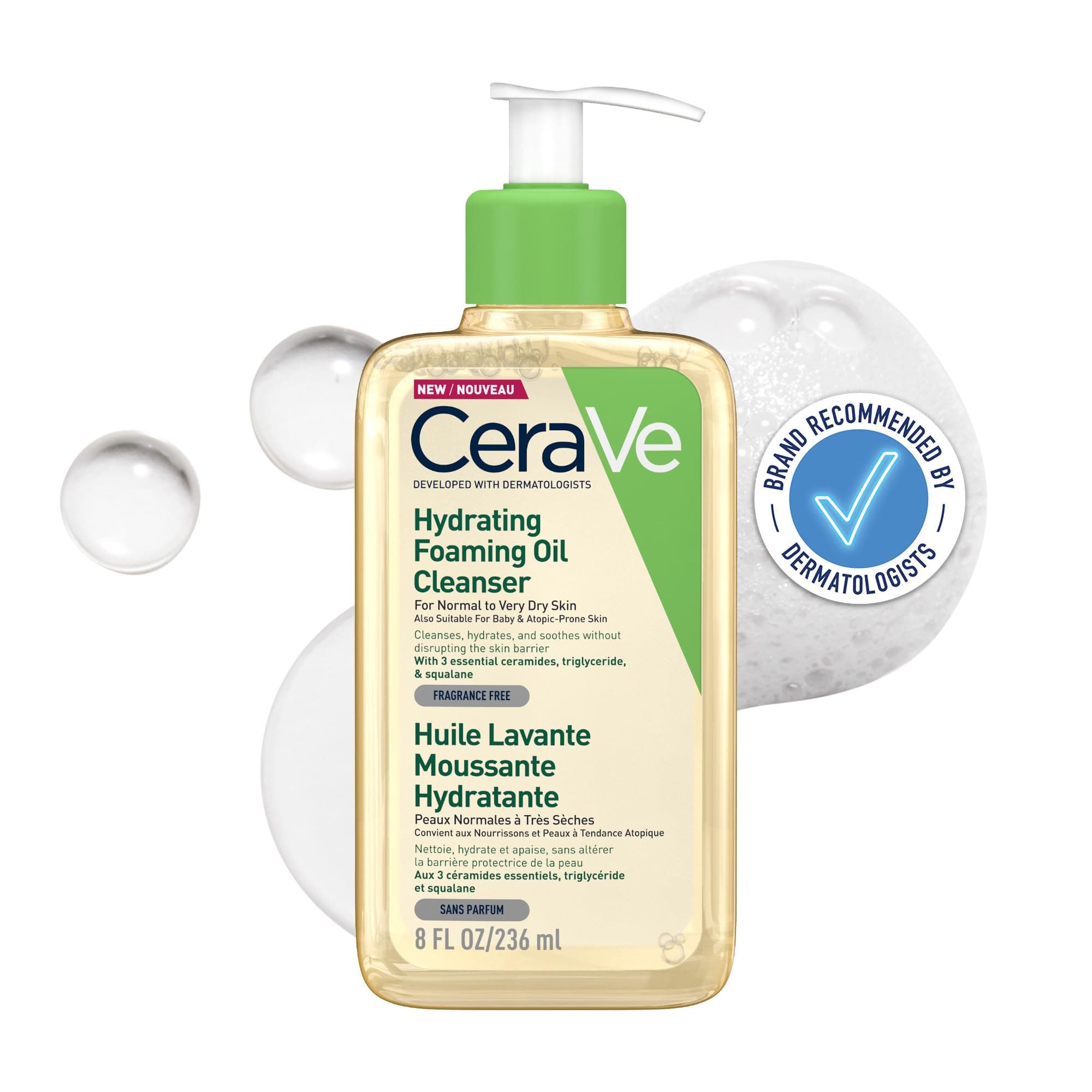 CeraVe Hydrating Foaming Oil Cleanser for Normal to Very Dry Skin, 236ml