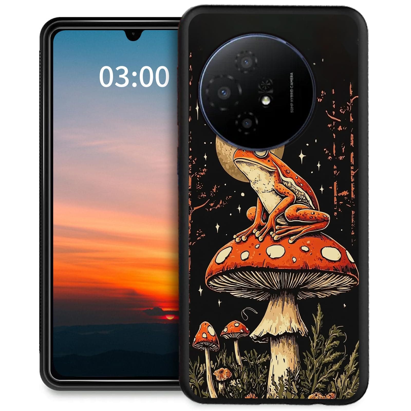 LYHXLYJH for TCL 50 XL 5G Phone Case,Slim Soft TPU Silicone Anti-Scratch Shookproof Protective Cover 6.78" 2024-Mushroom Frog Moon