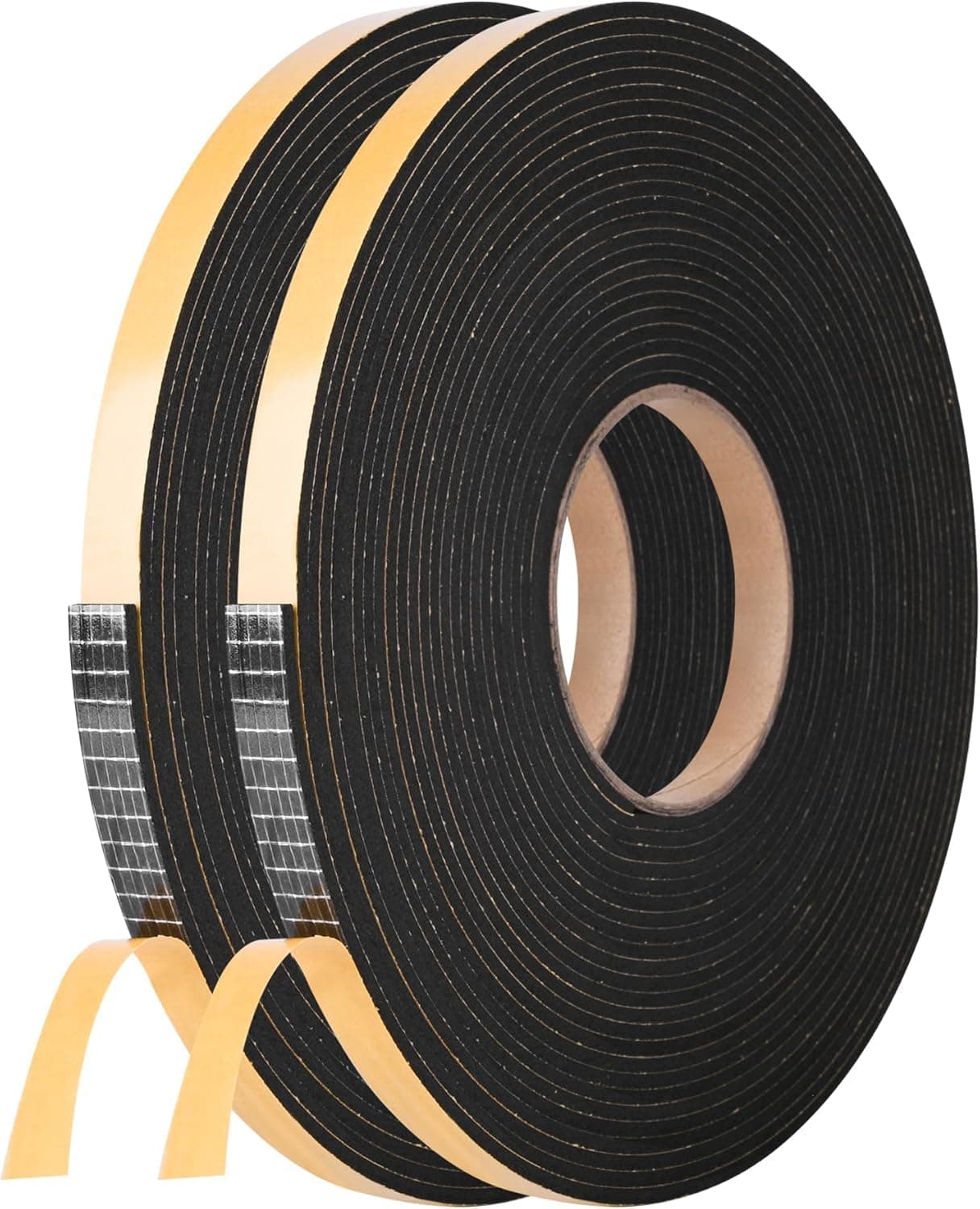 Kikerike Self Adhesive Foam Tape Weatherstrip High Density Foam Insulation Strips Seal Weather Stripping with Strong Adhesive for Door and Window Sound Isolation Soundproofing 1in x 3/4in x 13Ft