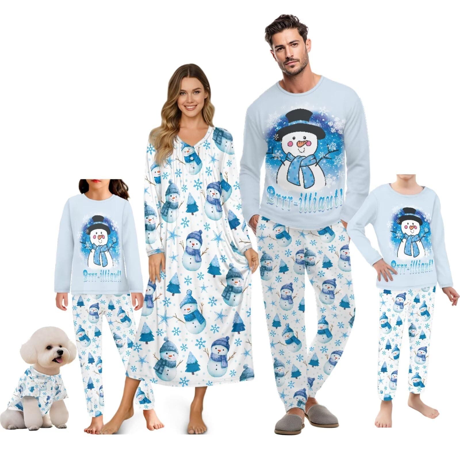 Yuresuaet Family Pet Holiday Pjs Lightweight Snowman's Winter Blue Pet Hooded Sweatshirt Pullover Dog Clothes Comfort for Daily Walks or Weekend Lounging Dog Hoodie for Medium Breeds