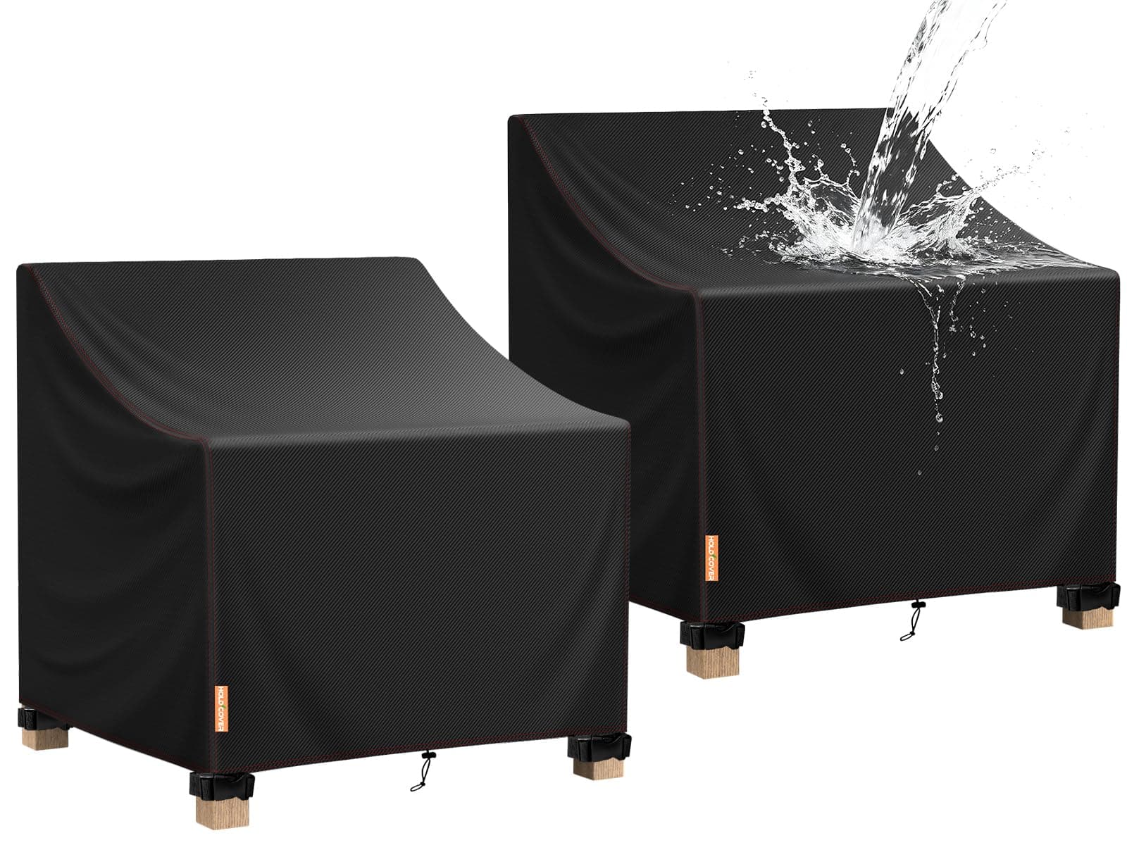 HOLDCOVER Patio Chair Covers Waterproof 2 Pack, 420D Oxford 29''x30''x36''