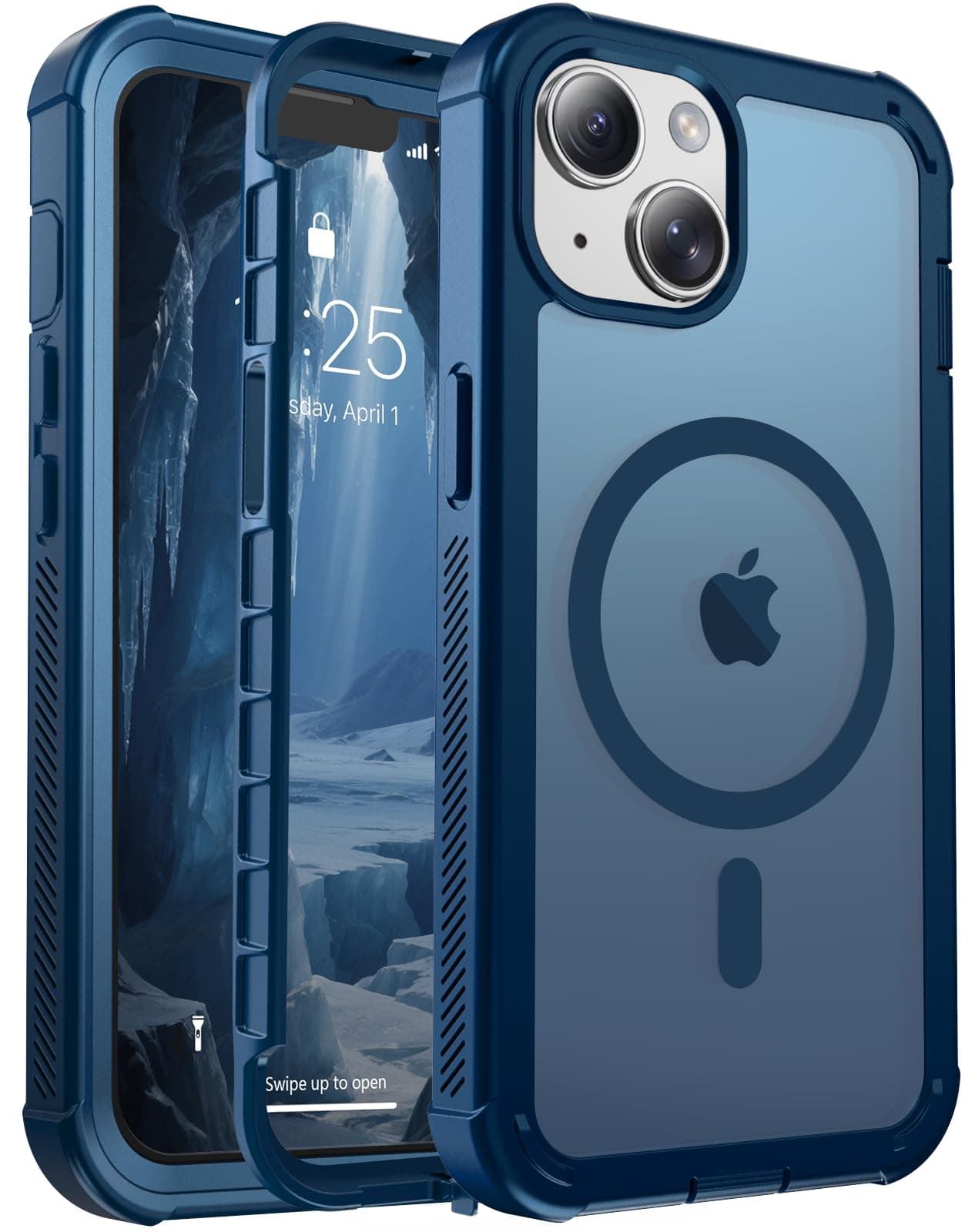 jaroco Magnetic for iPhone 14 Case Heavy Duty Protection Deep Blue