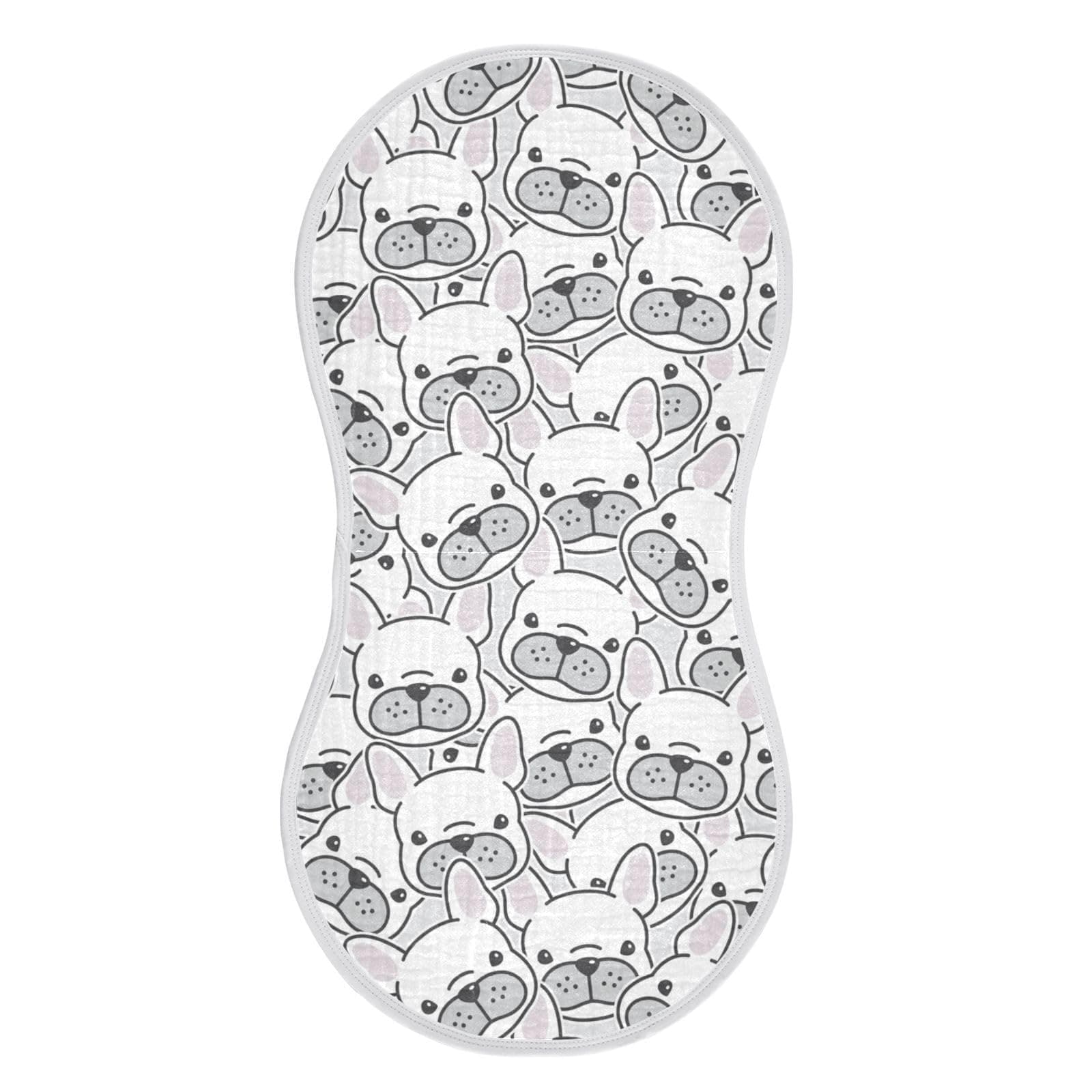 vvfelixl Baby Burp Cloths Dog French Bulldog Baby Newborn Cotton Burping Cloths Set Baby Washcloths 4 Pack White