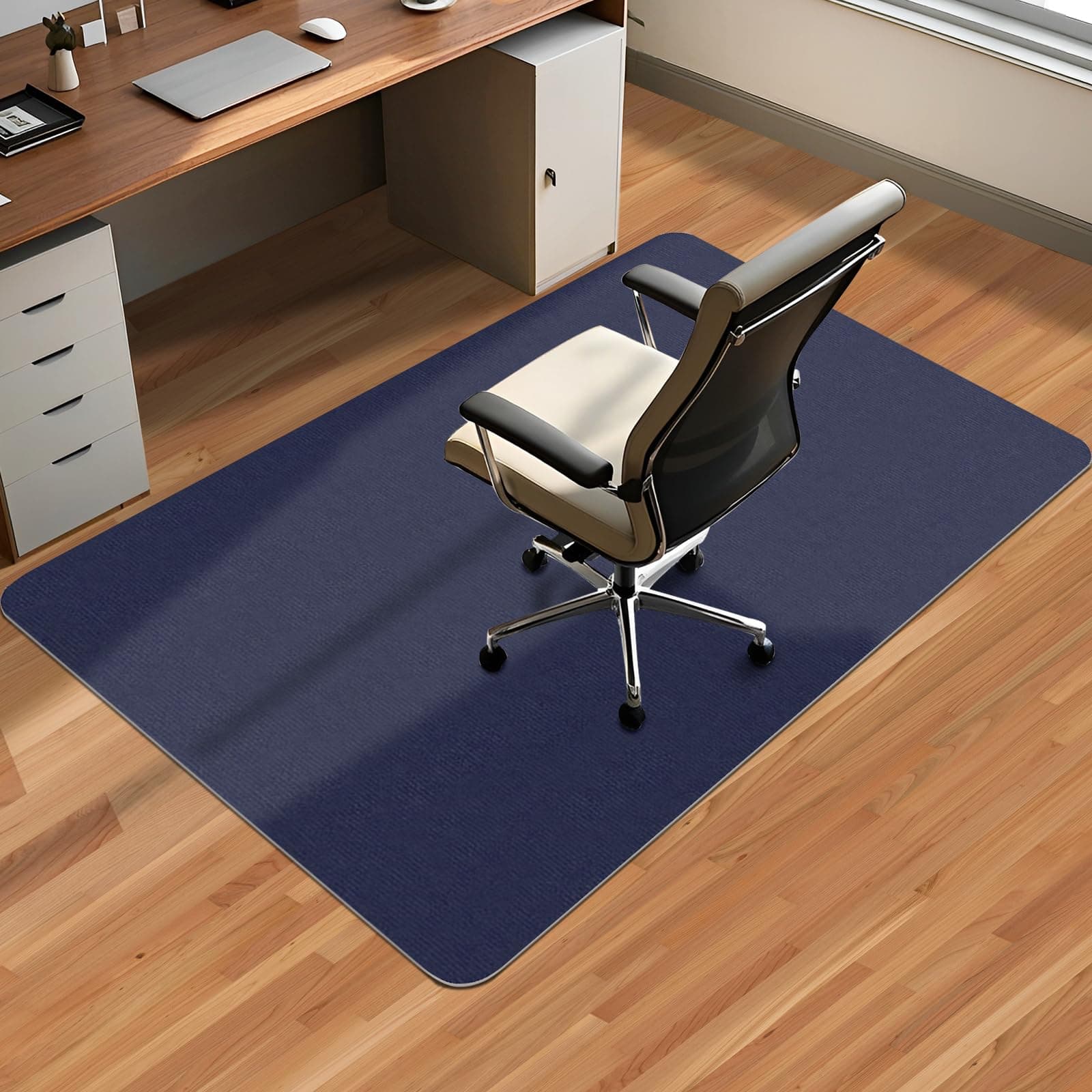 Office Chair Mat for Hardwood Floor & Tile Desk Chair Mat for Rolling Chairs Protect Hardfloor Desk Area Rug for Workstations, Durable Chair Mat for Home and Office Use (Navy Blue, 36X48 in)