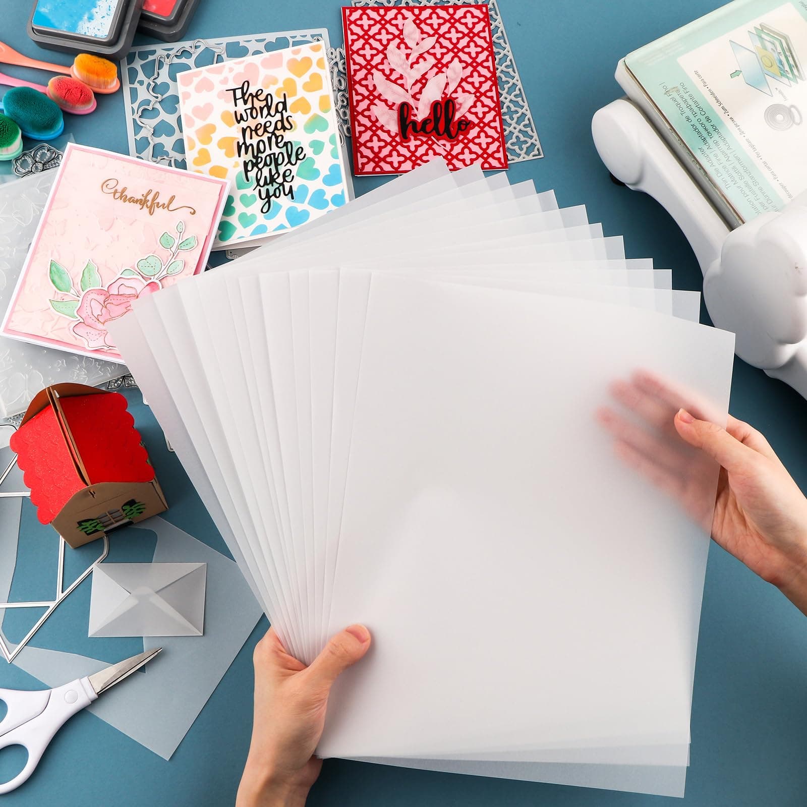 30 Sheets 8.5 x 11 inch 93gsm Smooth Frosted Vellum Paper for Crafts, Tracing, Drawing, Card Overlays, Invitation Envelopes, Greeting Cards, Photo Printing