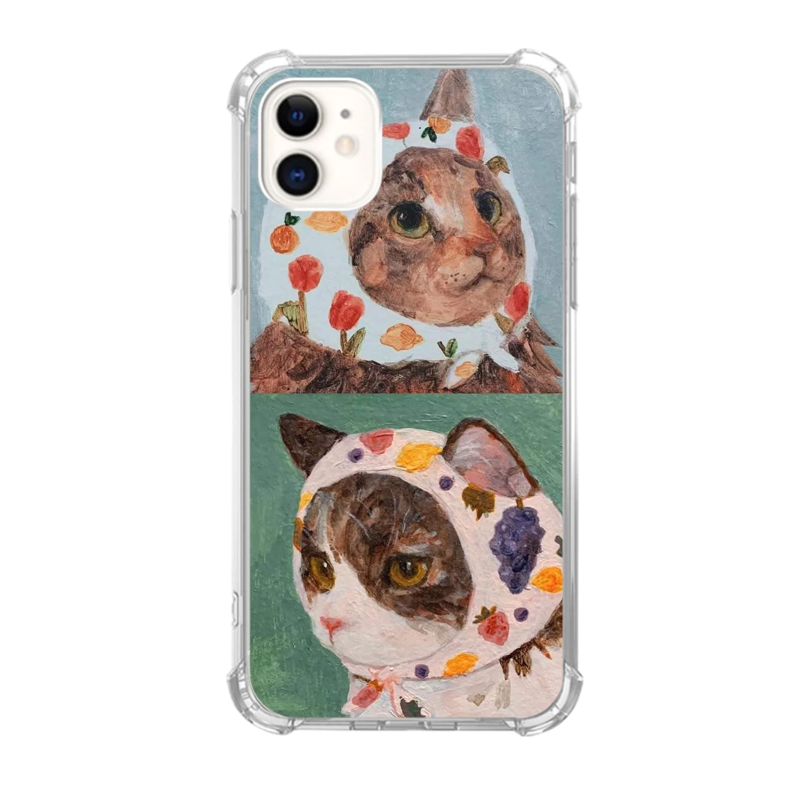 Cool Cat Case for iPhone 12/12 Pro, Cute Cat Painting Case for iPhone 12/12 Pro, Cool TPU Bumper Case Cover