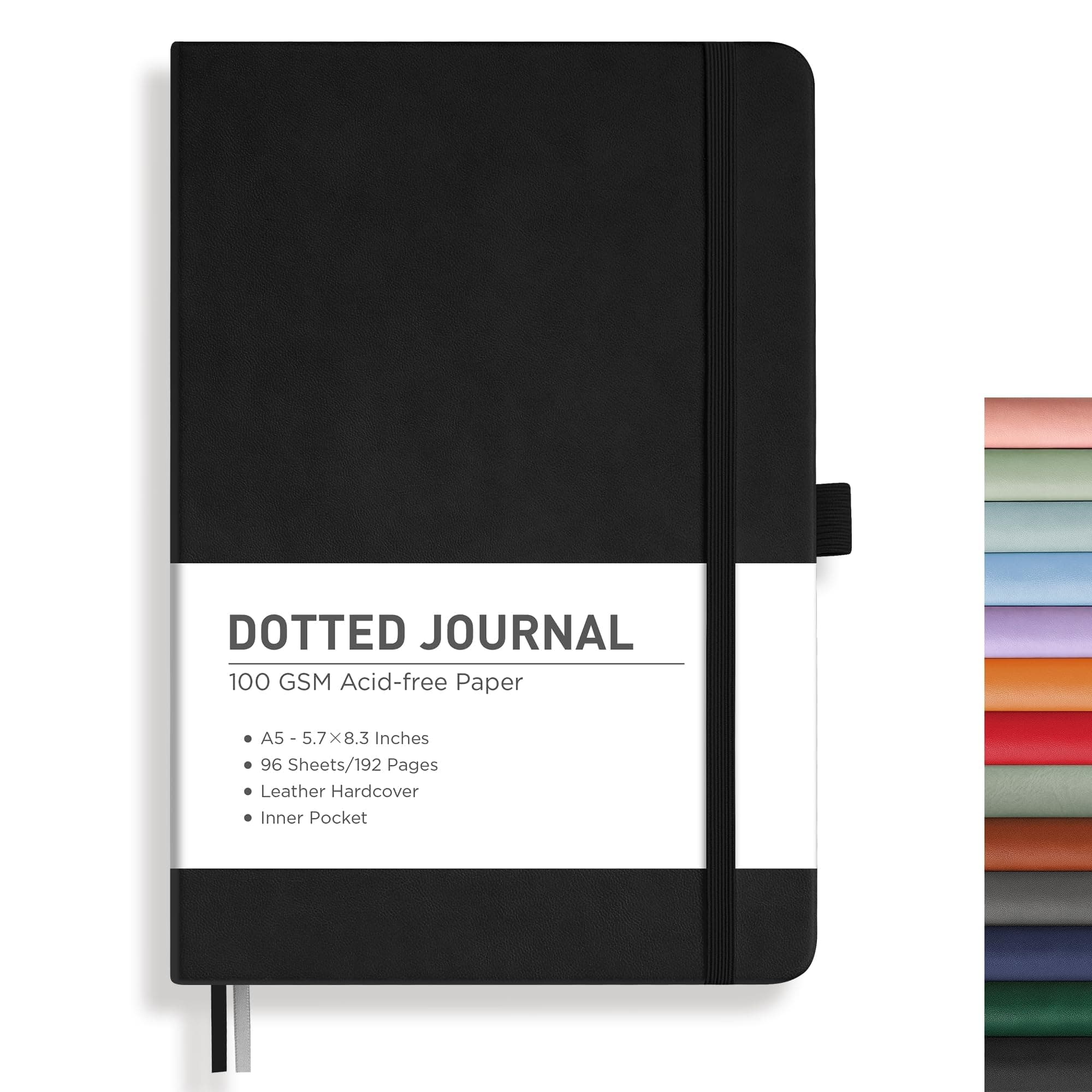 RETTACY Dotted Journal Notebook, 192 Pages, A5 Medium Size (5.7'' x 8.3'')