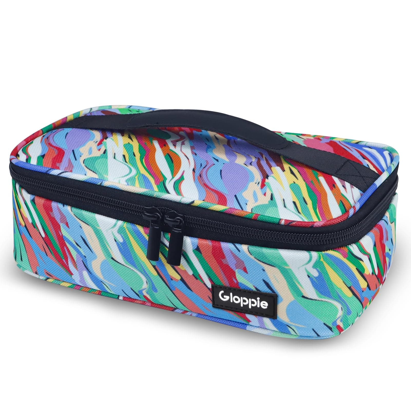 Gloppie Kids Lunch Bag for Boys & Girls - Durable Lunch Box for School, Bento Box Bag, Reusable Snack Bag, Fits in Backpack, Camouflage Watercolor