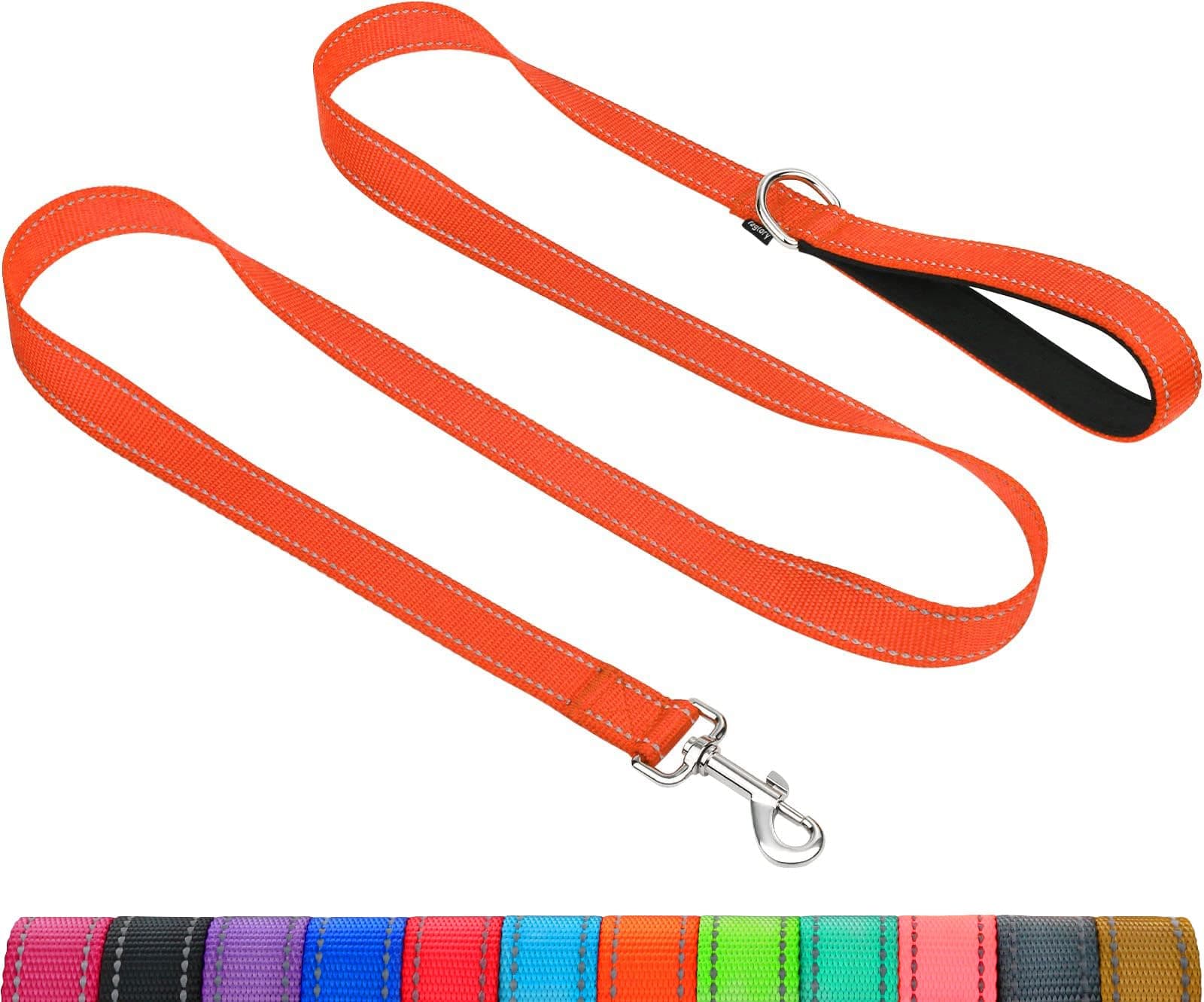 Taglory Reflective Dog Leash for Medium Large Dogs, 1in x 5ft, Orange
