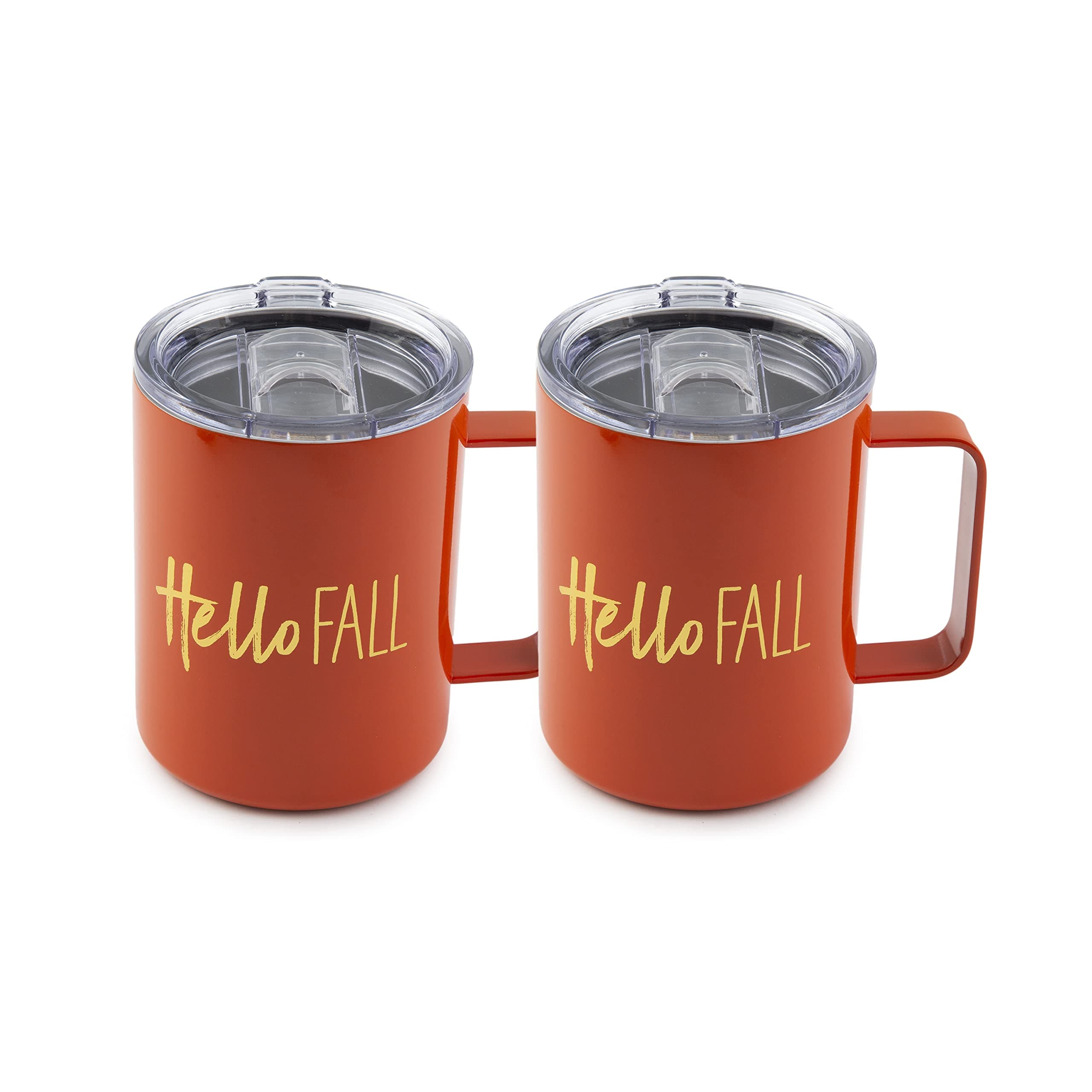 Cambridge EP53BLKORCB2DS 16 Oz Hello Fall Coffee Mugs, Set of 2