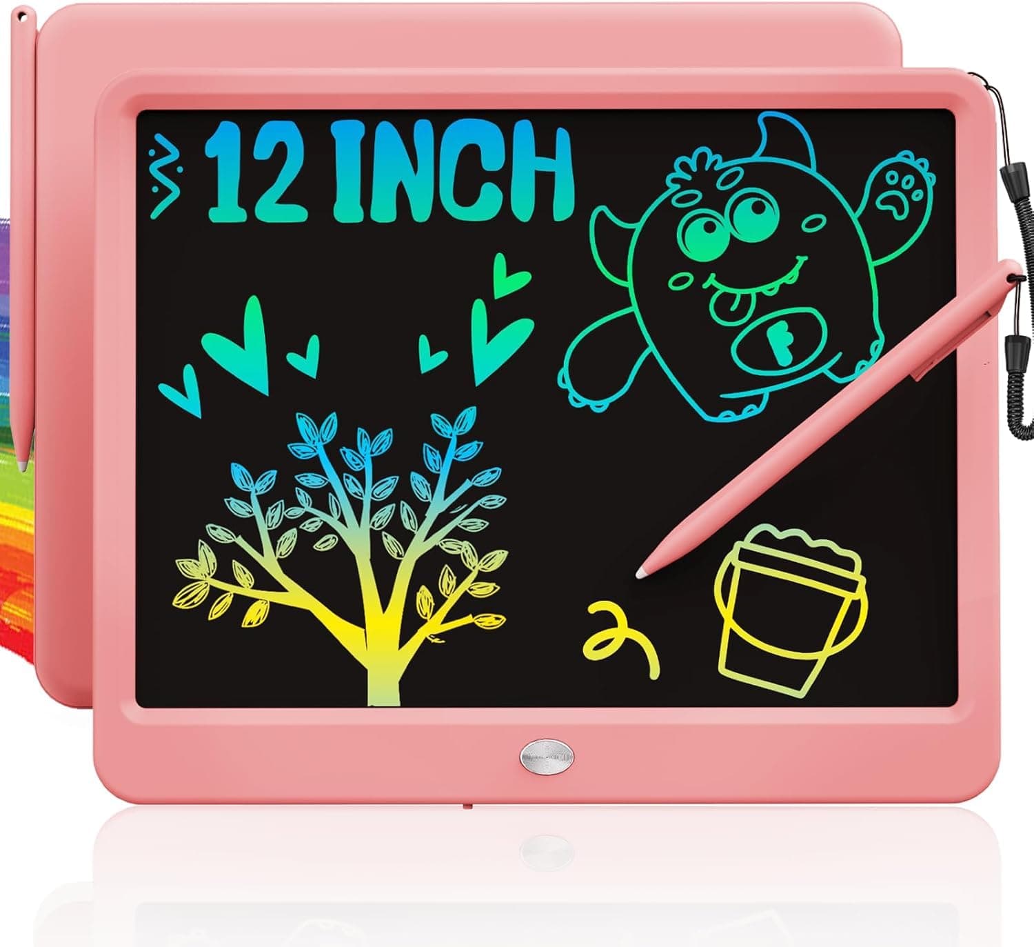 TEKFUN LCD Writing Tablet for Kids Girls Toys, 12 Inch Erasable Drawing Tablet Doodle Board Colorful Doodle Pad, Back to School Supplies Gifts for Toddlers Girls Adults