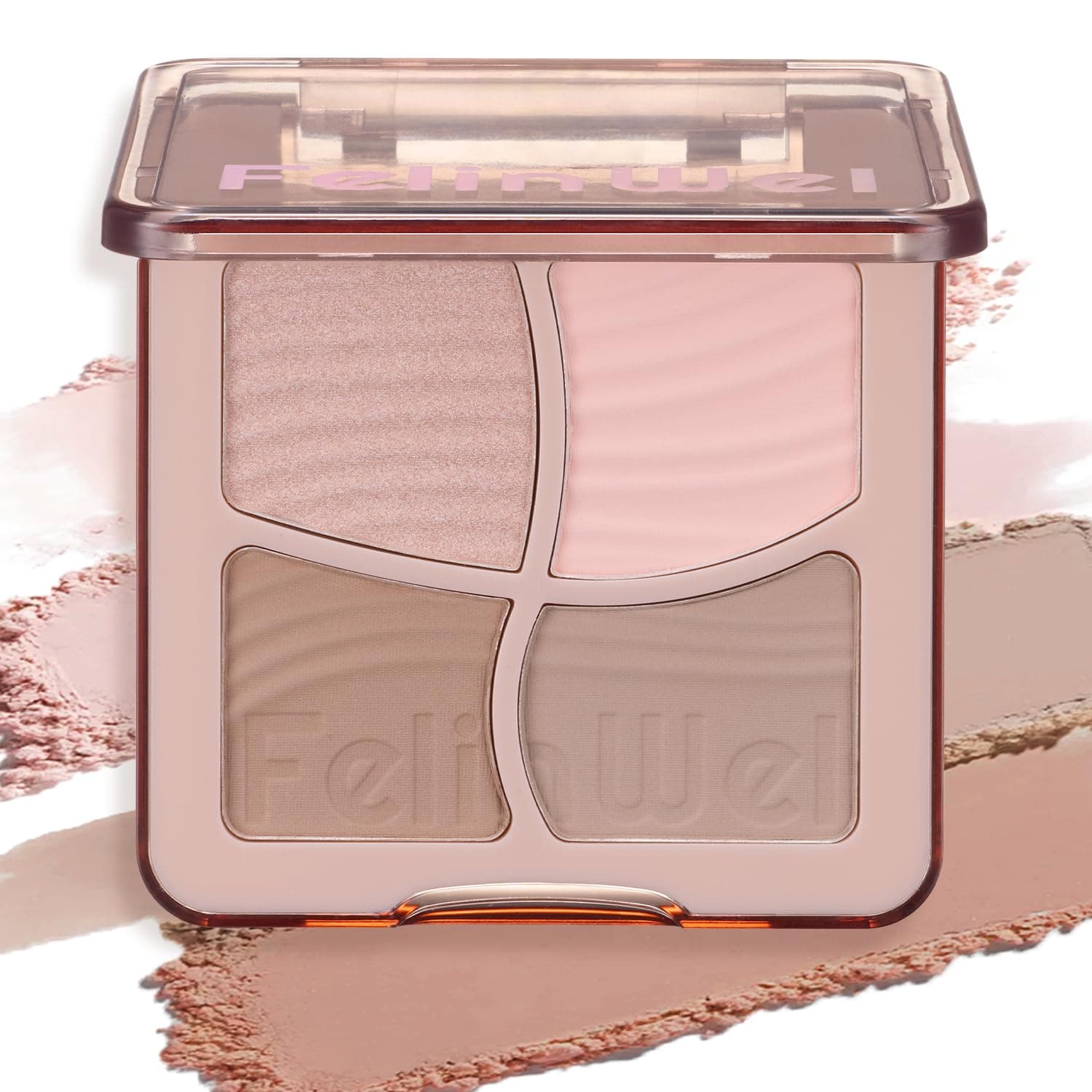 FelinWel Highlight Contour Makeup Palette Effortless Blending Matte Shimmer Highlighter Palette and Bronzer Powder for Cool Toned Skin