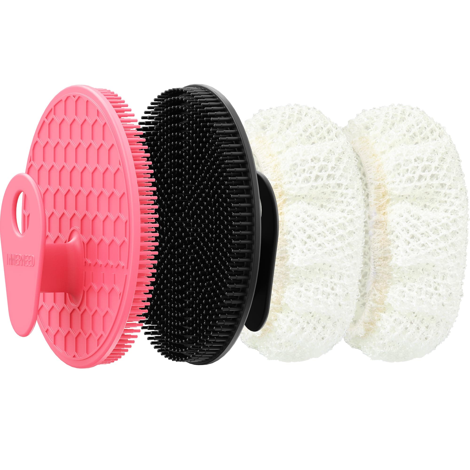 Hygienic Body Cleansing Scrubber with Exfoliating Net Sponge Case,Pack of 2