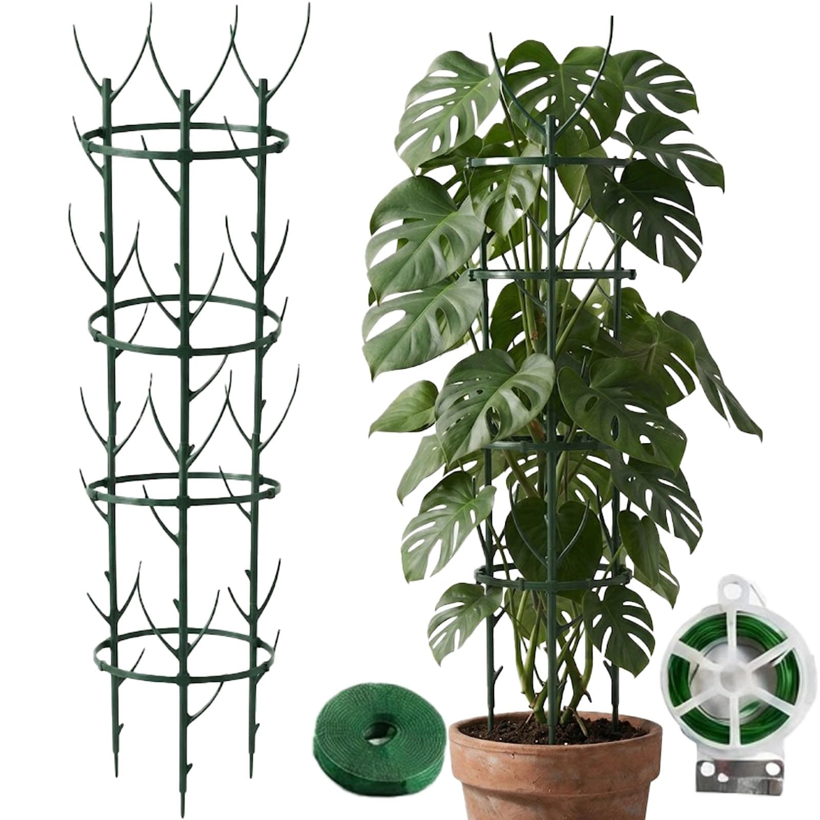 Monstera Plant Support, 26PCS Stackable Plant Support Stakes for Indoor Plants, Plant Stakes for Monstera and Climbing Potted Plants, Adjustable Plant Support Stakes for Home & Garden