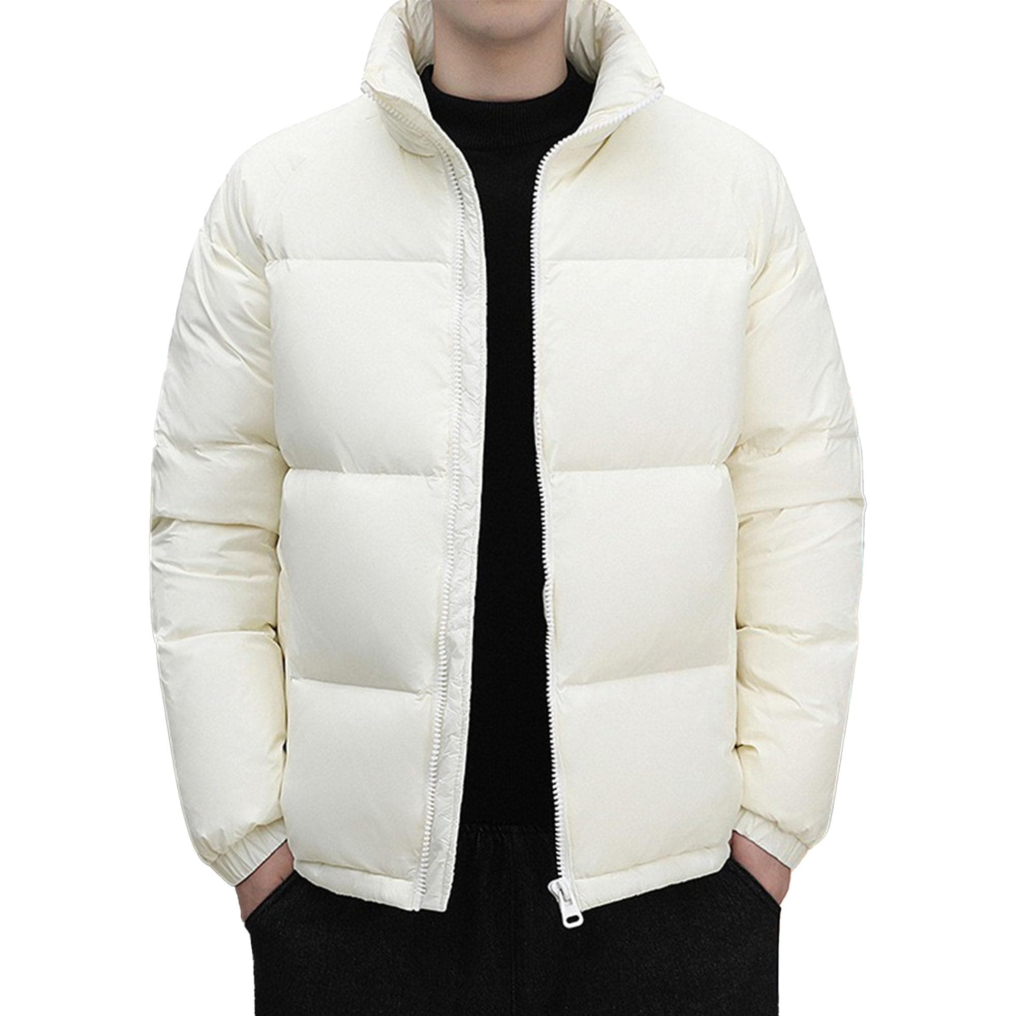 MRVTESYN Men's High-Street Fashion Quilted Puffer Jacket Zipper Stand Collar Down Coat Winter Thicken Couple's Padded Jackets