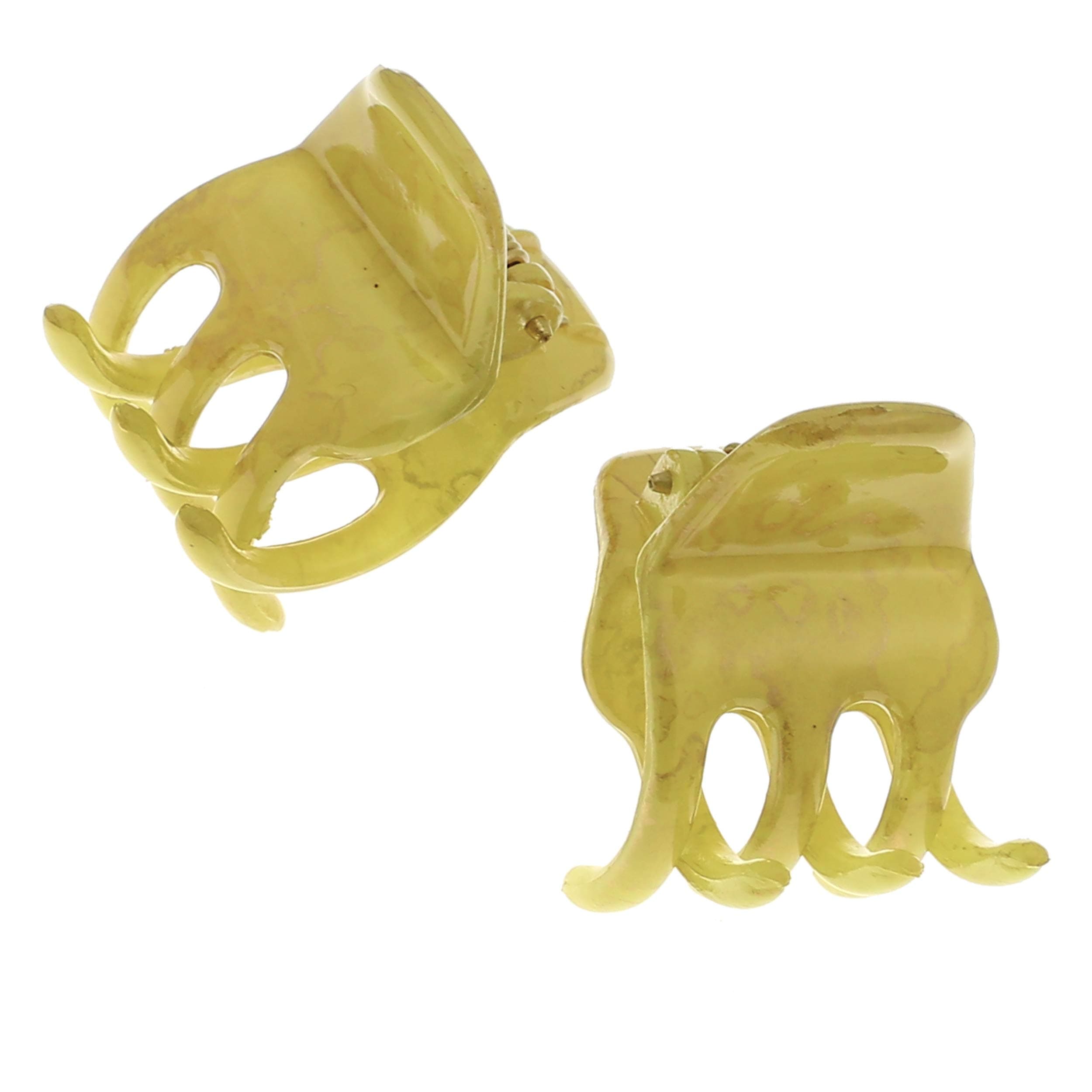 Camila Paris CP2926 French Hair Clips for Women, Small Set of 2 Green Gold Girls Hair Claw Clips Jaw. Fashion Durable Styling Hair Accessories for Women, Strong Hold No Slip Grip, Made in France