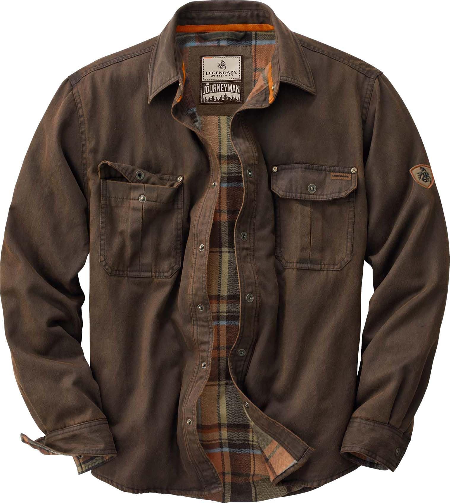 Legendary Whitetails Men's Standard Journeyman Shirt Jacket, Tobacco, X-Large
