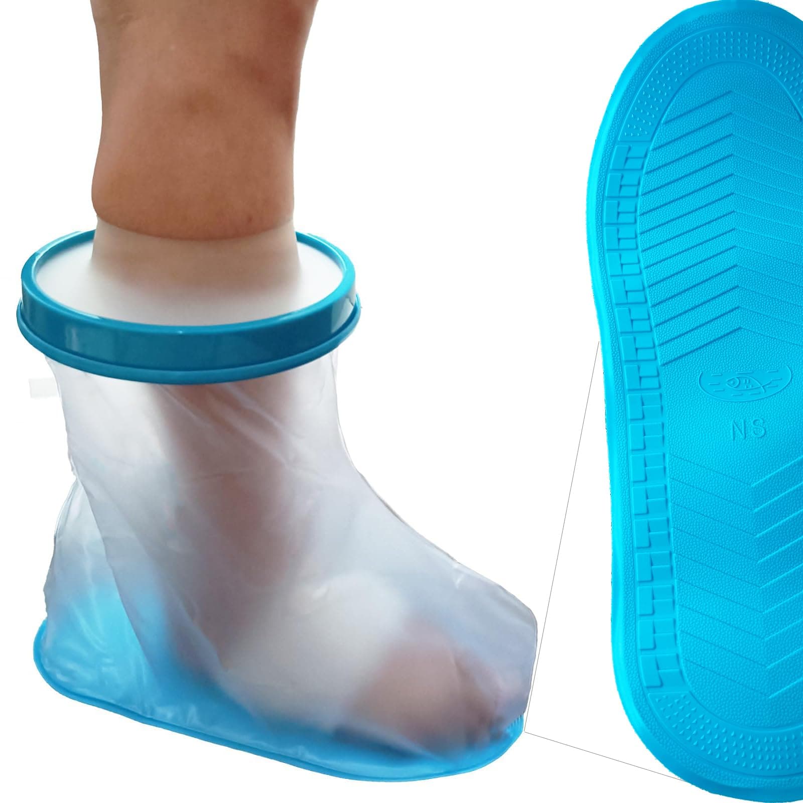 Tideshake Non‑Slip Waterproof Foot Cast Cover for Showering, Reusable Adult Foot Cast Protector, Cast Covers for Shower Foot & Ankle, Watertight Cast Bag for Surgery, Burns, Wounds & After Surgery
