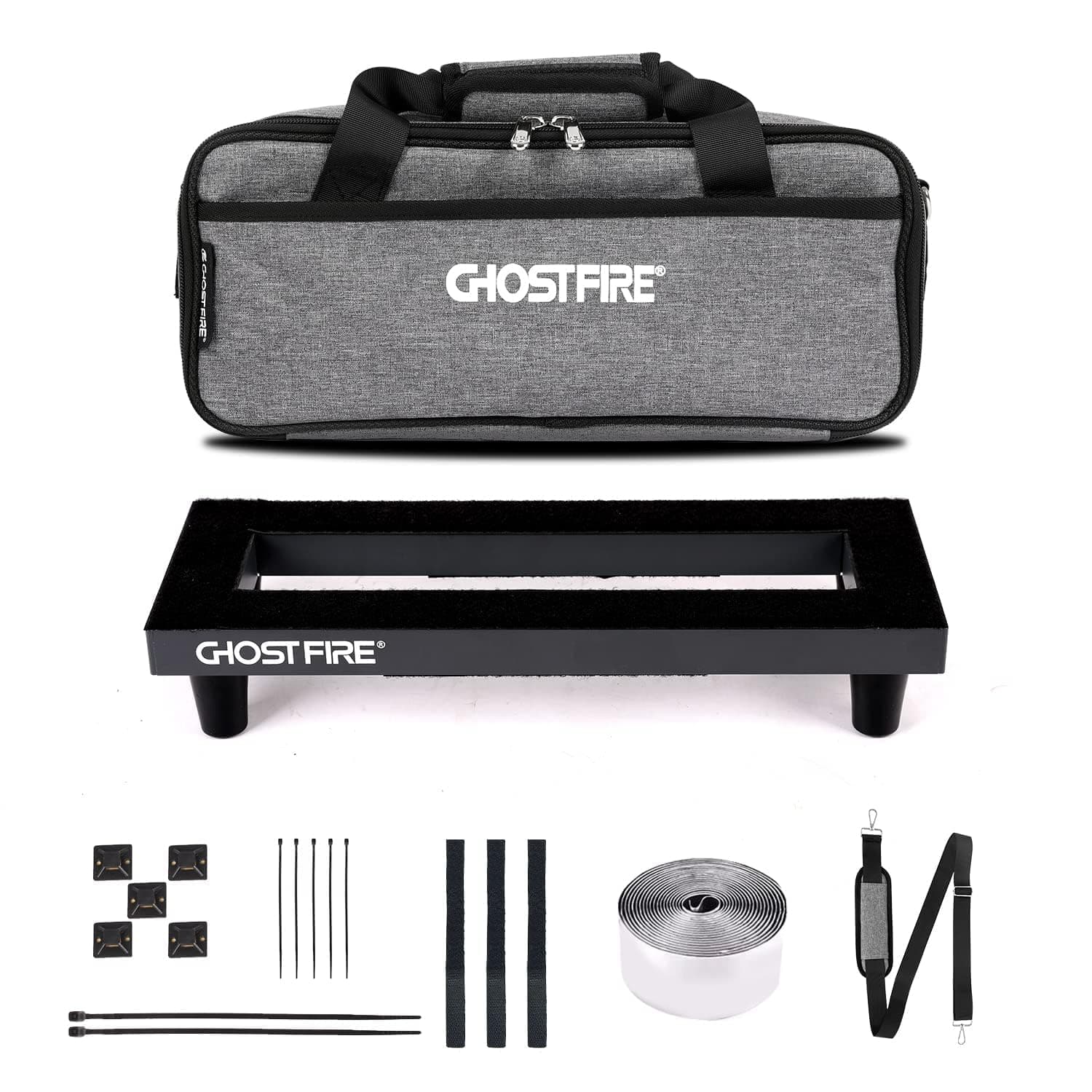 Ghost Fire Guitar Pedal Board Aluminum Alloy Super light Effect Pedalboard with Carry CASE (16.5''x11.8'' SPL-03 PC)