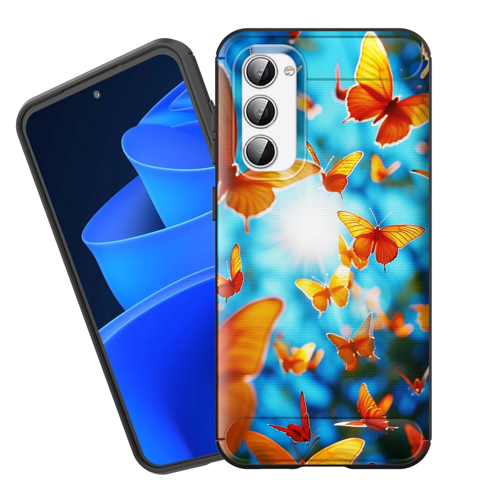 Vobber for Galaxy A31 Case,Premium Soft Silicone Rubber Full-Body Protective Bumper Case for Phone Case for Samsung Galaxy A31 6.4 inch 2020,Sunshine Yellow Butterfly