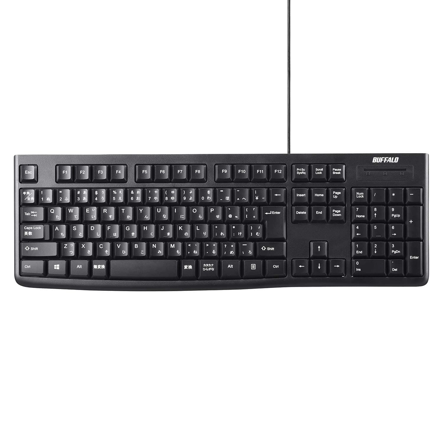Buffalo BSKBU105BK USB Connected Wired Standard Keyboard, Black, Compatible with Windows, PS4, Nintendo Switch