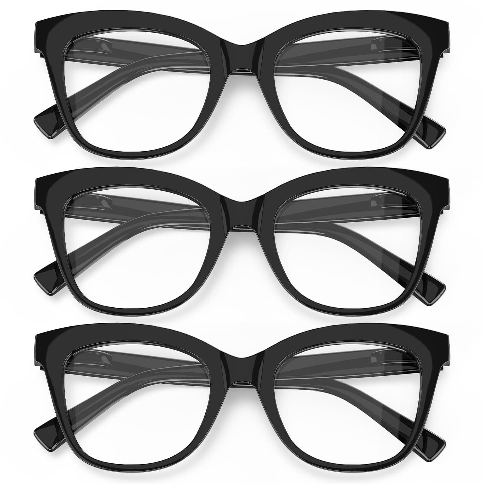 OUKEMAX 3-Pack Women's Reading Glasses with Blue Light Blocking and Anti-Glare Features A5