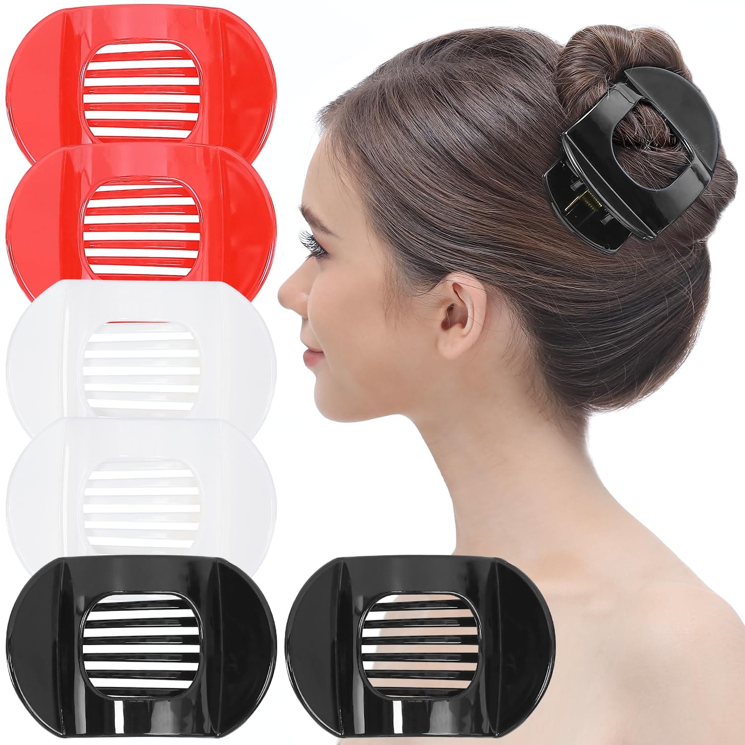 RC ROCHE 6 Pcs Flat Claw Hair Clips for Women No, Large Holiday Special