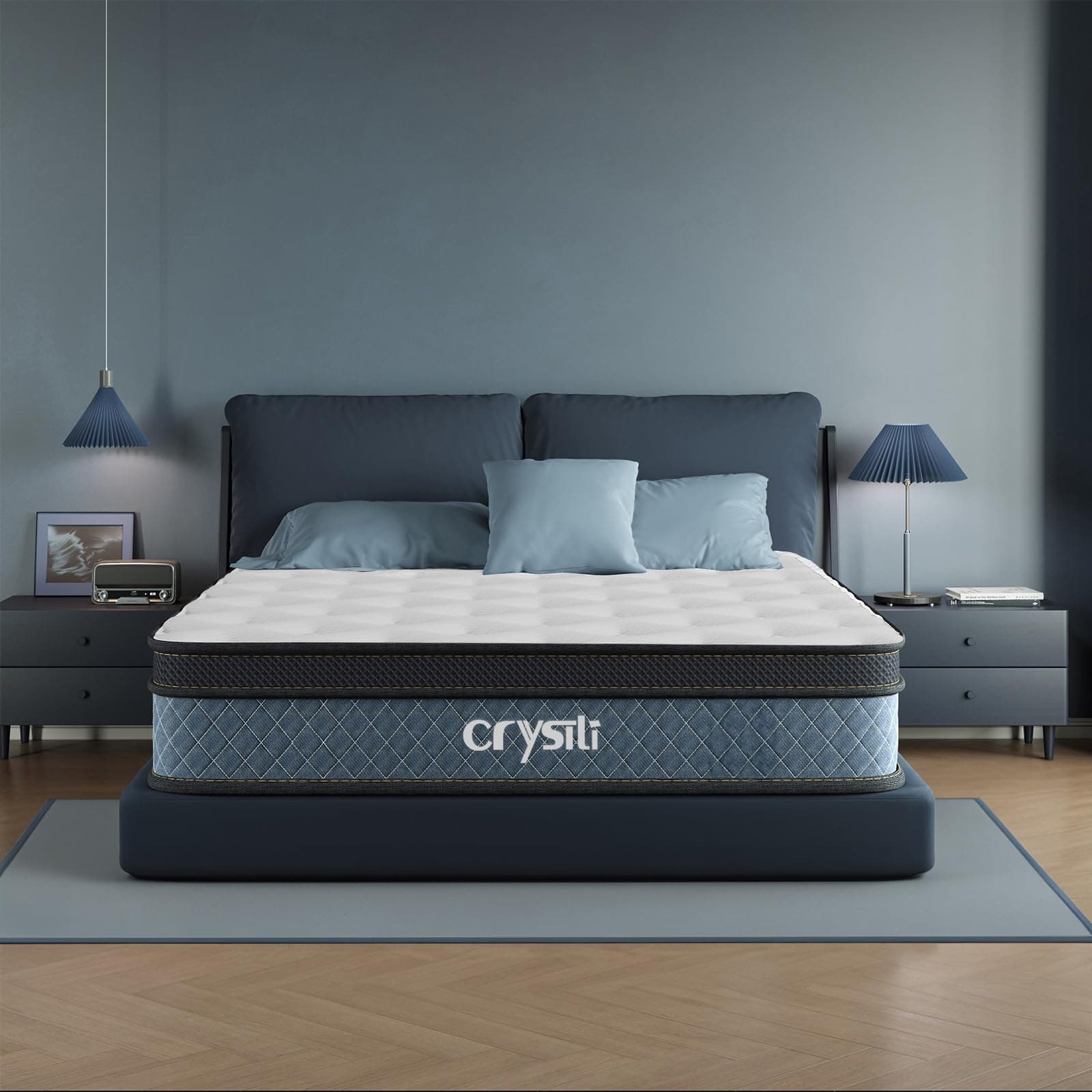 Full Mattress, Crystli 12 Inch Responsive Memory Foam Double Mattress Hybrid Innerspring Bed in a Box, Sleep Cooler with More Pressure Relief, Support
