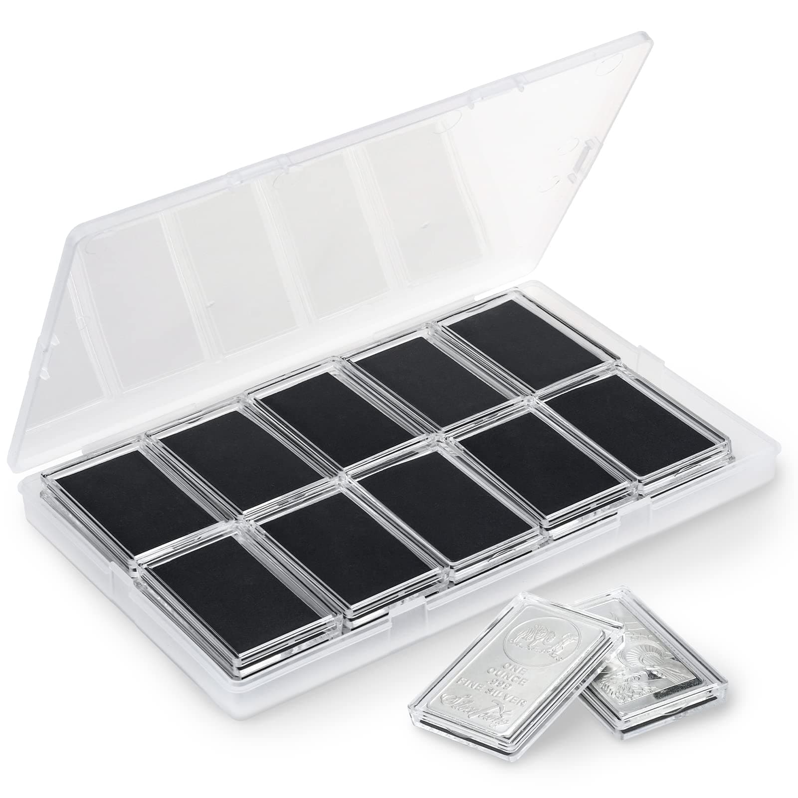 Yncotte 1oz Silver Bar Holder, 20 Pcs Silver Bar Capsule Storage Bar Capsule Container for 1 Ounce Silver Bar